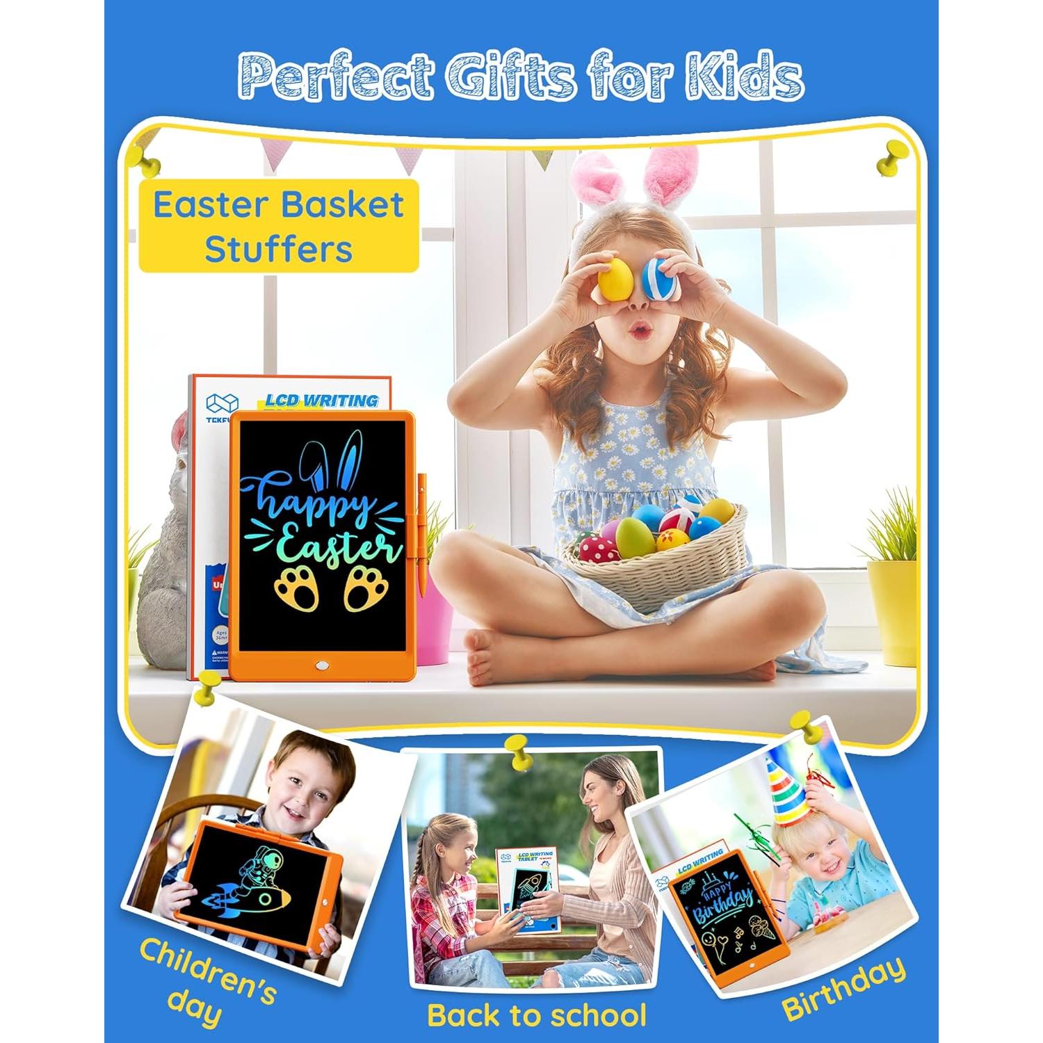 Tableta de Escritura LCD Tekfun 25,4 cm Naranja para Niños