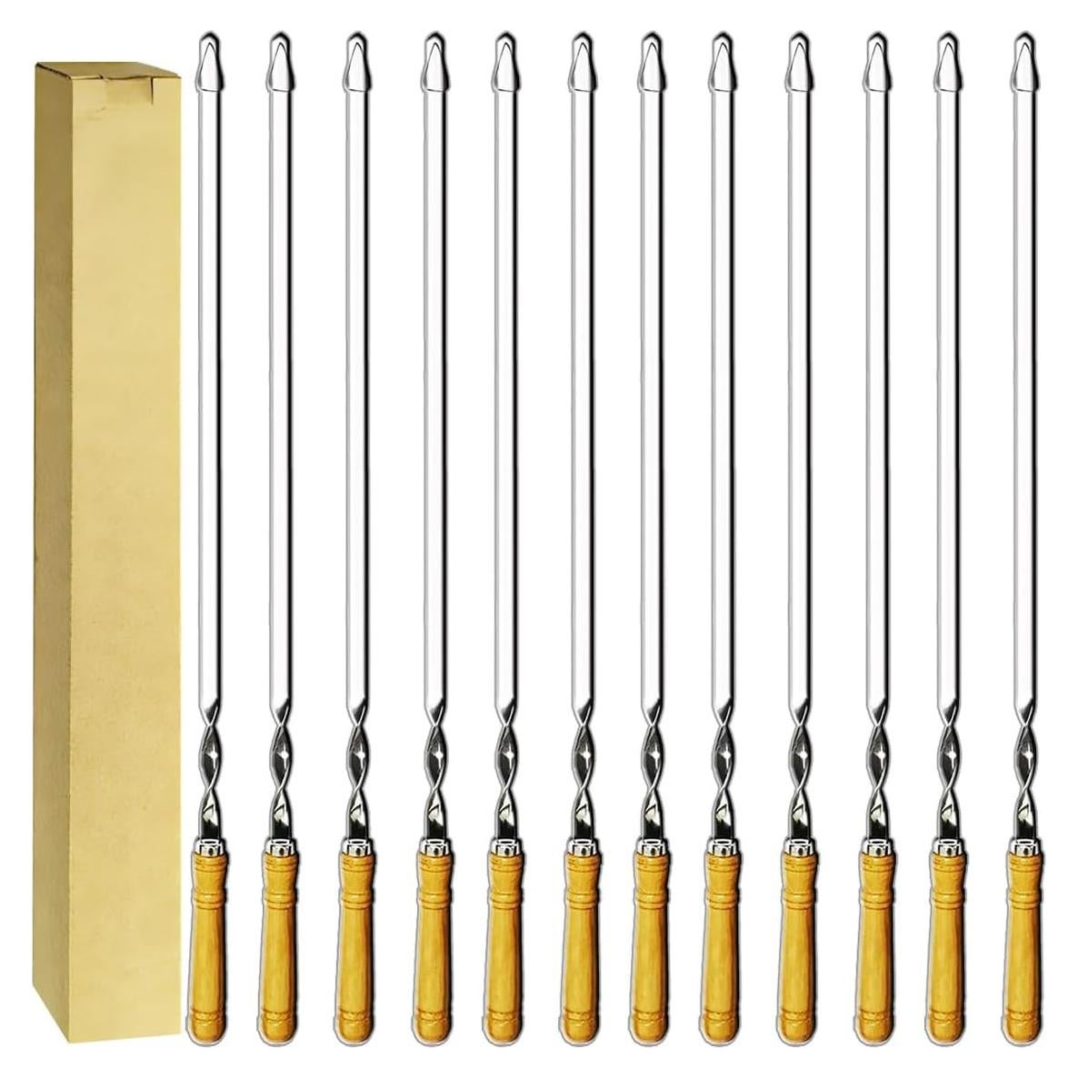 Pinchos de Kebab Antallcky 12 Piezas Acero Inoxidable 59.7 cm