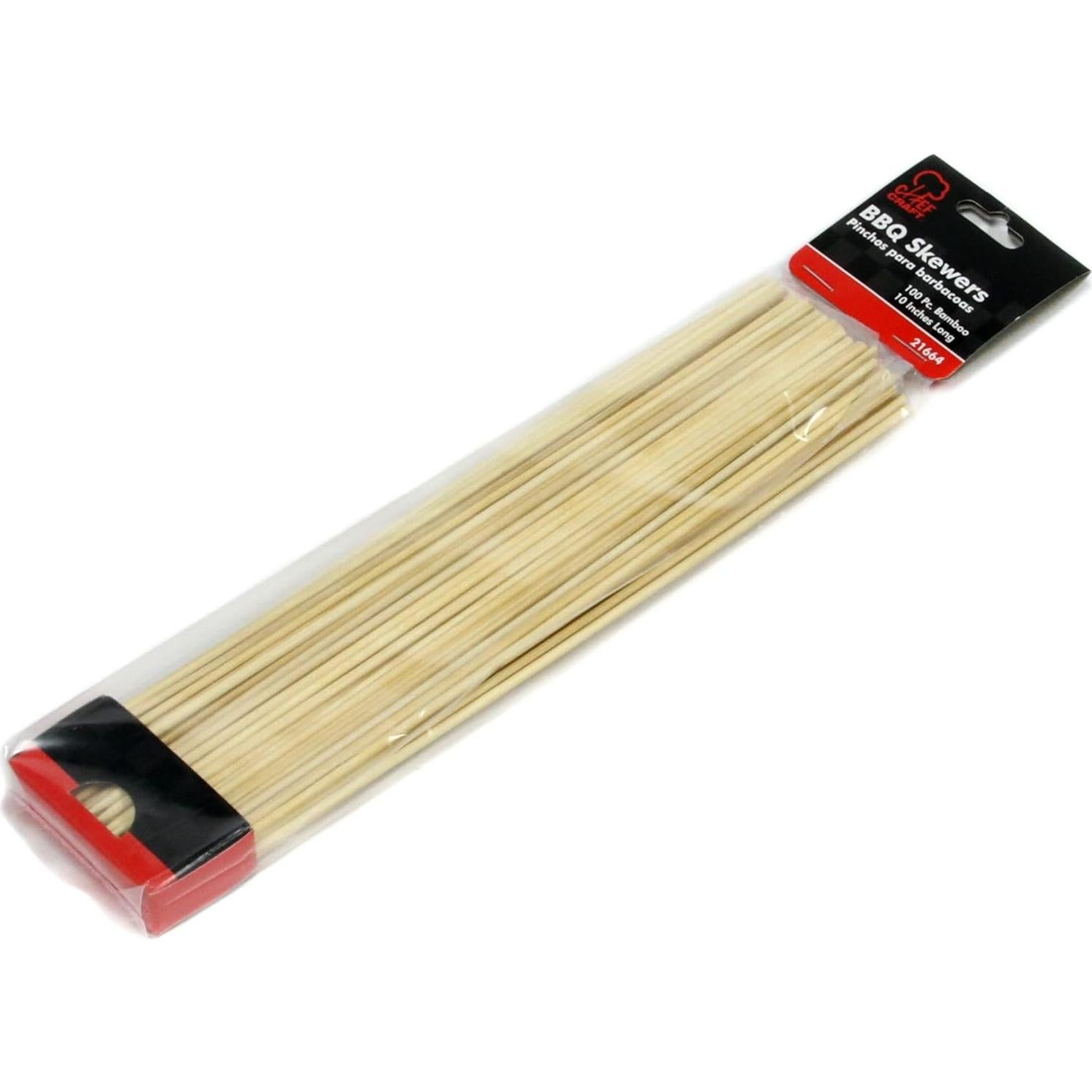Pinchos de Barbacoa de Bambú Chef Craft, Set de 100 Piezas 25 cm