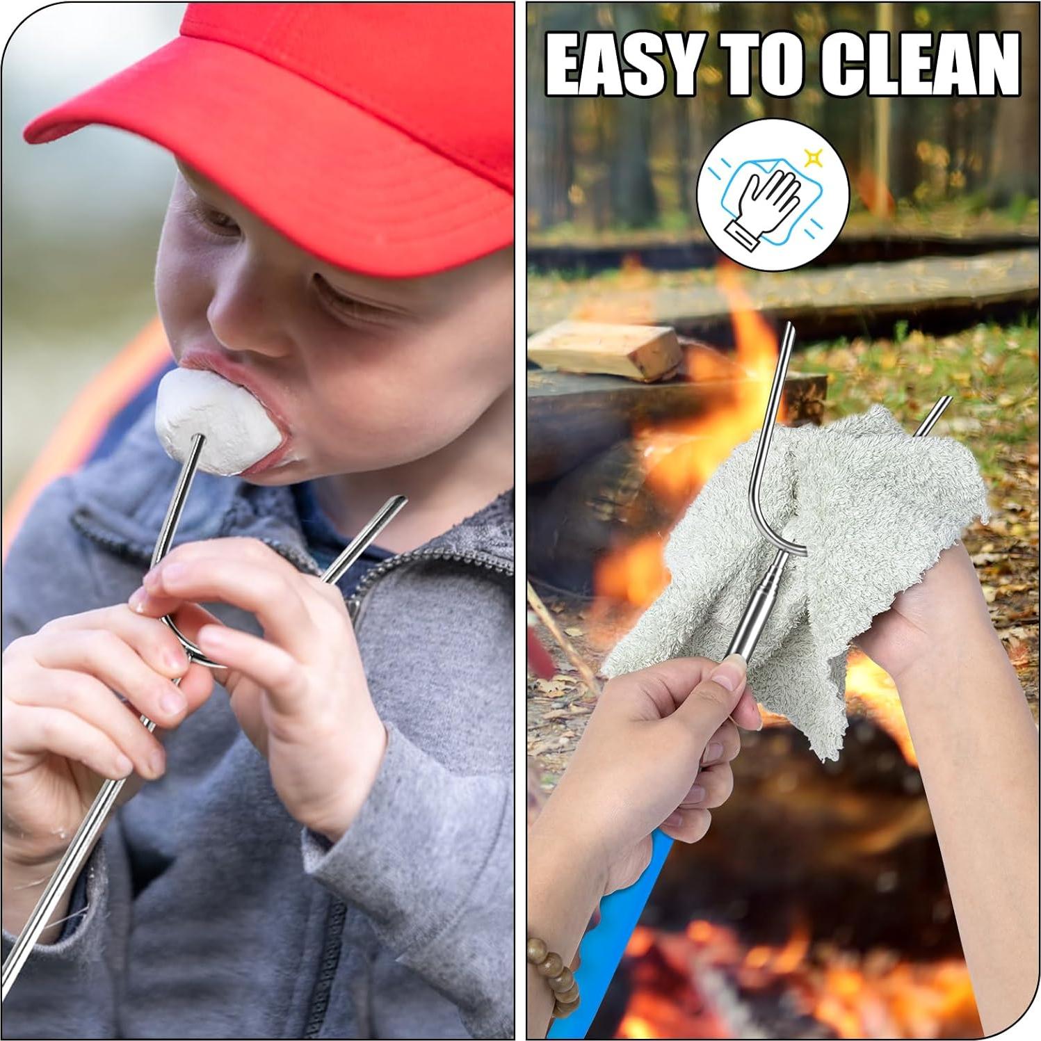 Palitos para Asar Malvaviscos Briout 12 Pcs 114 cm Acero Inoxidable