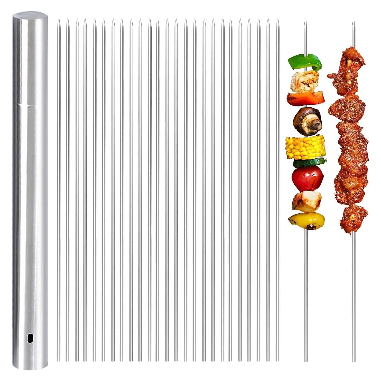 Paquete de 100 Pinchos de Acero Inoxidable AIMEIKI 38.6 cm