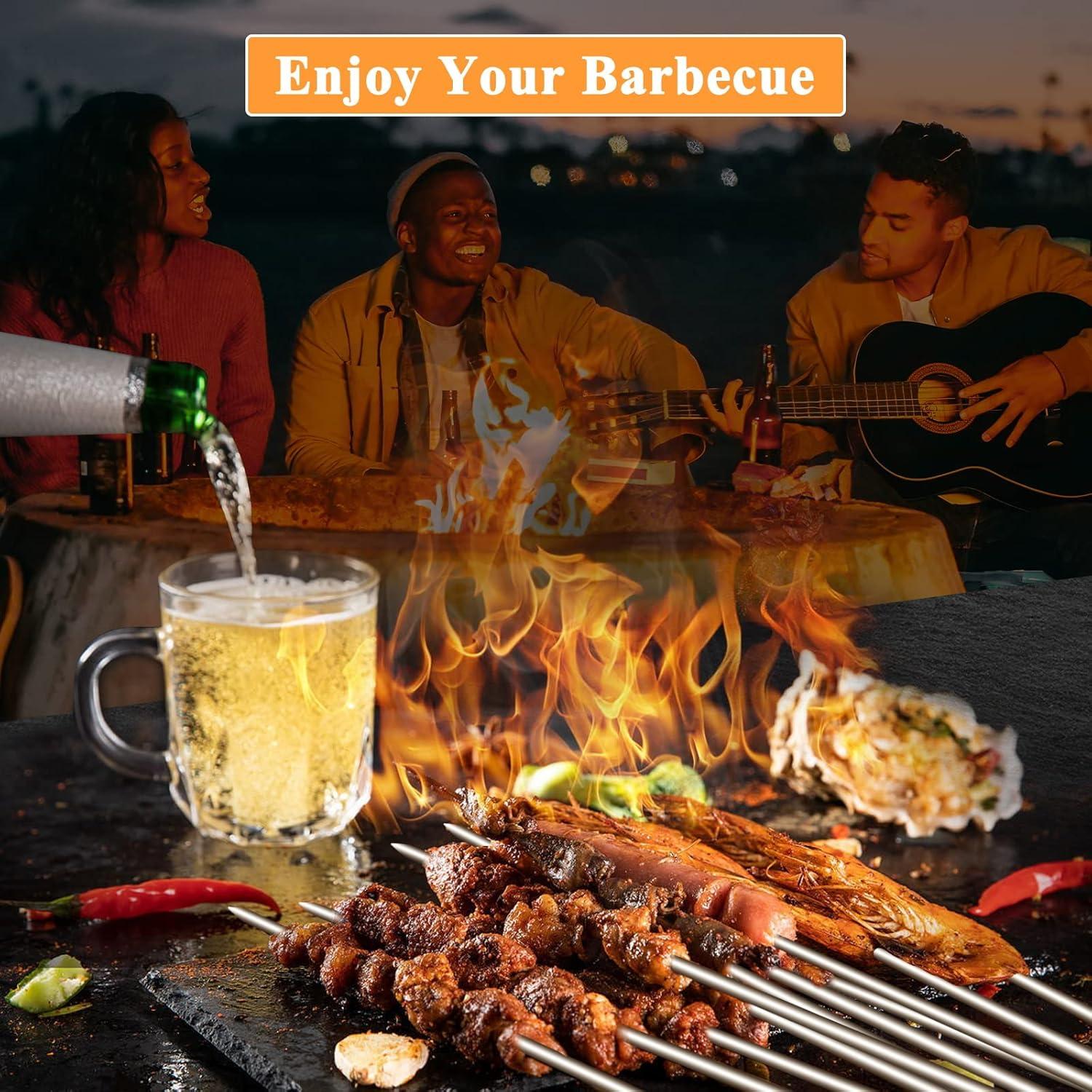 Paquete de 100 Pinchos de Acero Inoxidable AIMEIKI 38.6 cm