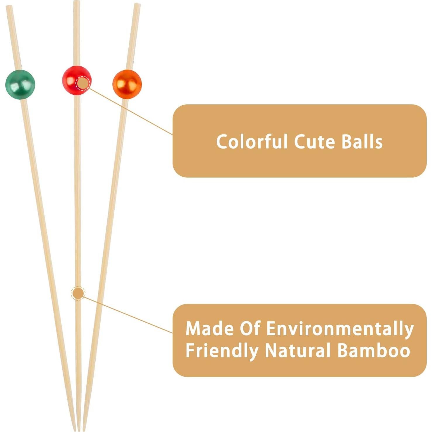 Palillos de Cóctel de Bambú Ecológicos - 100 Unidades