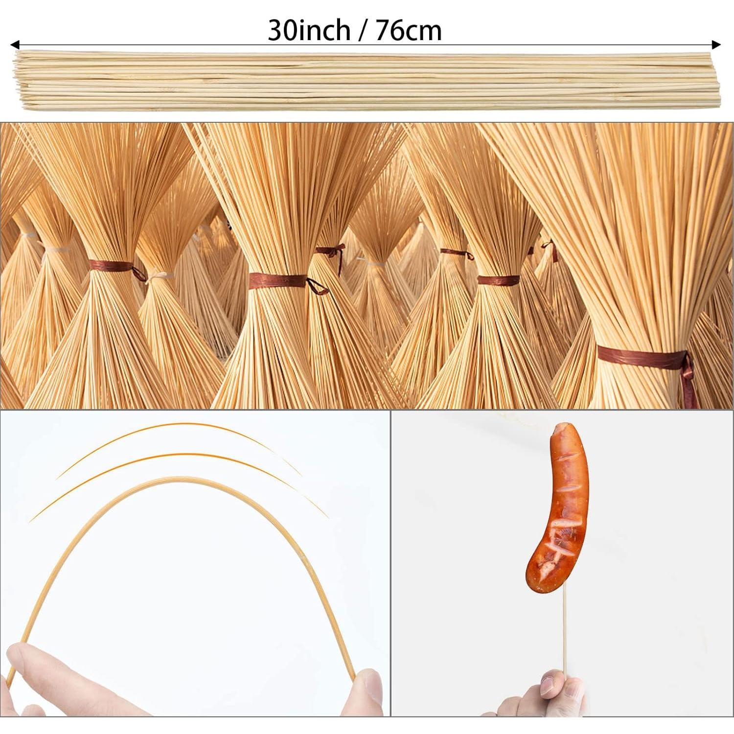200 Palitos de Asar Malvaviscos de Bambú 76 cm Ecológicos