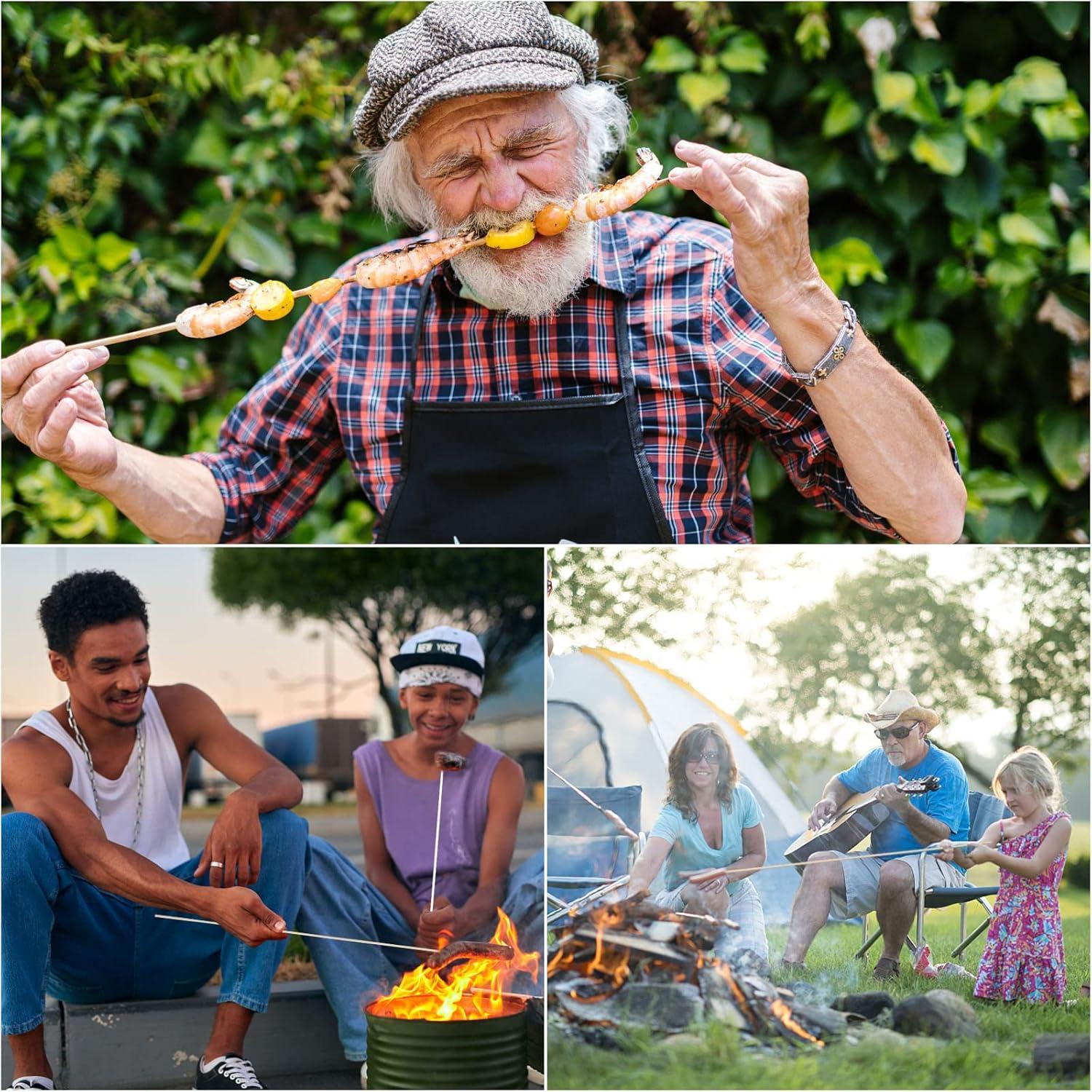 200 Palitos de Asar Malvaviscos de Bambú 76 cm Ecológicos
