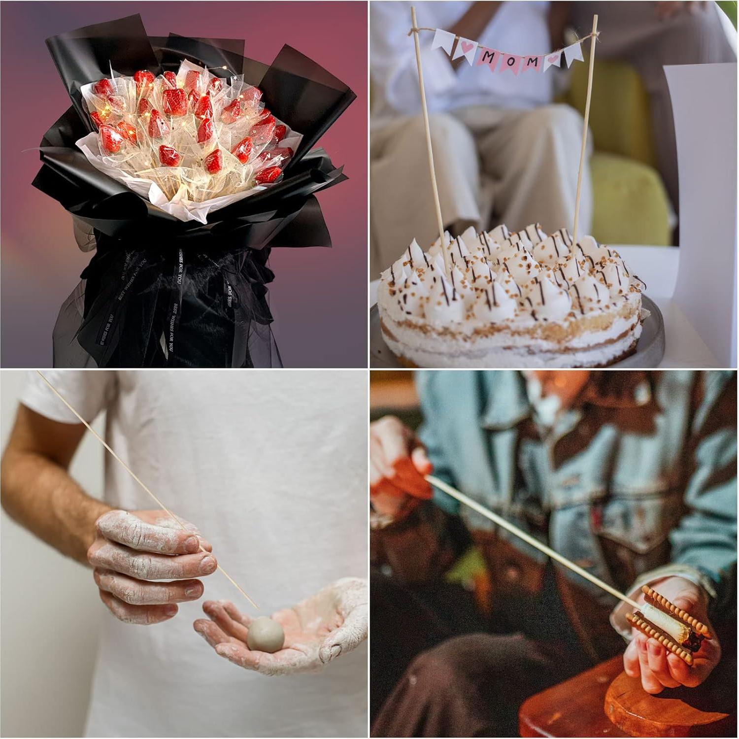 200 Palitos de Asar Malvaviscos de Bambú 76 cm Ecológicos