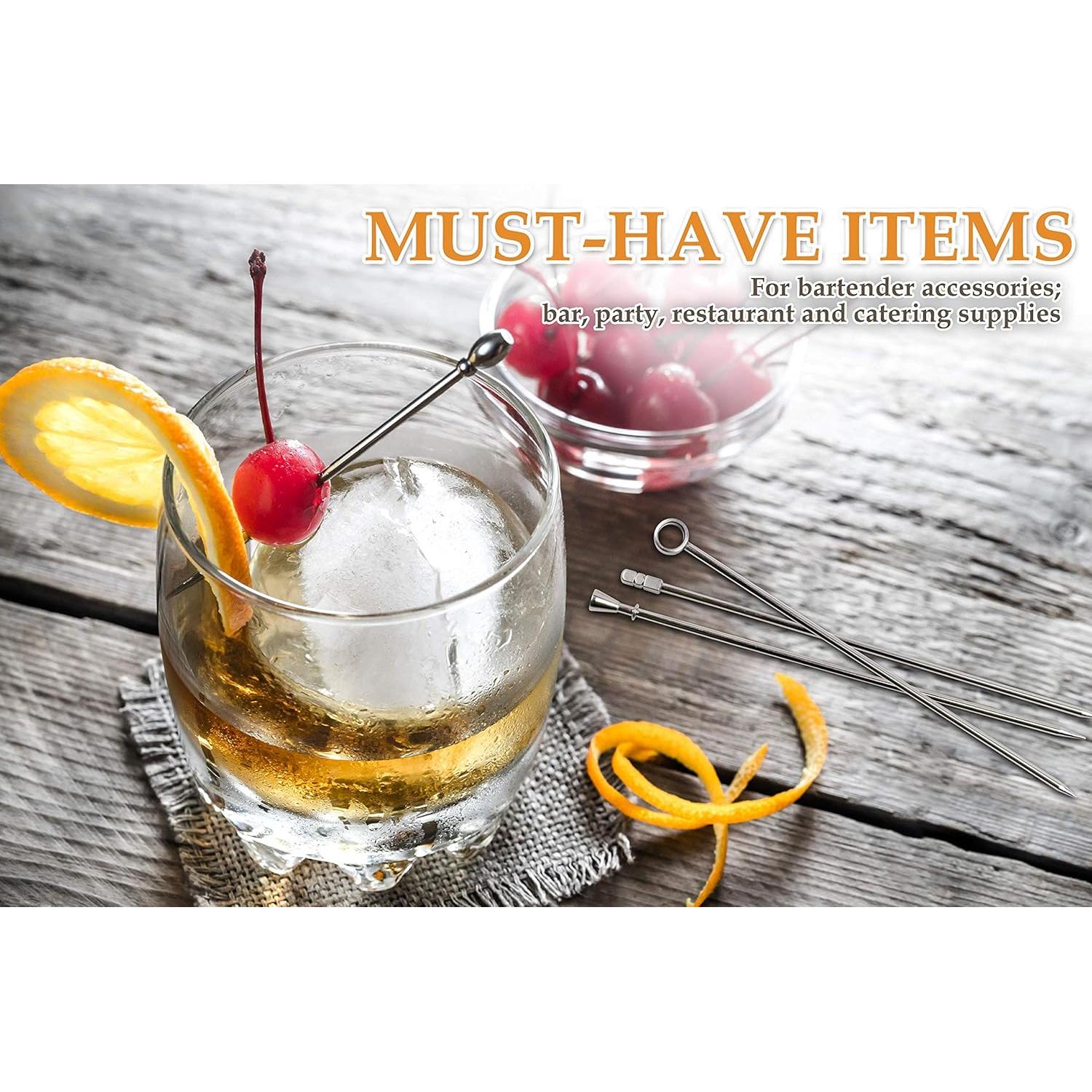 Set de Palillos de Cóctel Reutilizables Demigo 16pcs Acero Inoxidable