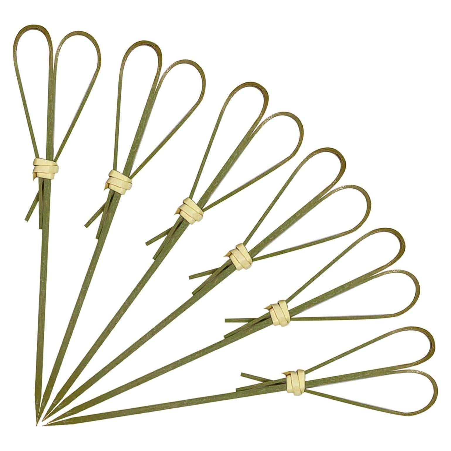 100 Palillos de Cóctel de Bambú Corazón HXYCNNA 12 cm Cian