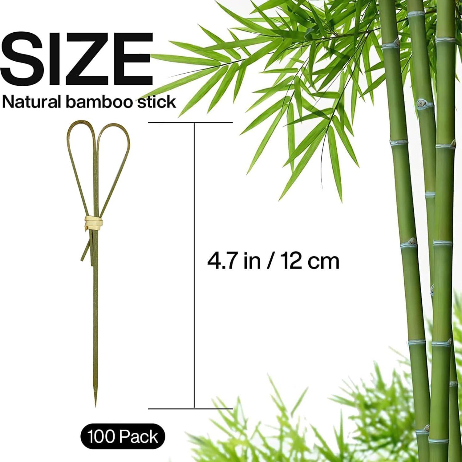 100 Palillos de Cóctel de Bambú Corazón HXYCNNA 12 cm Cian