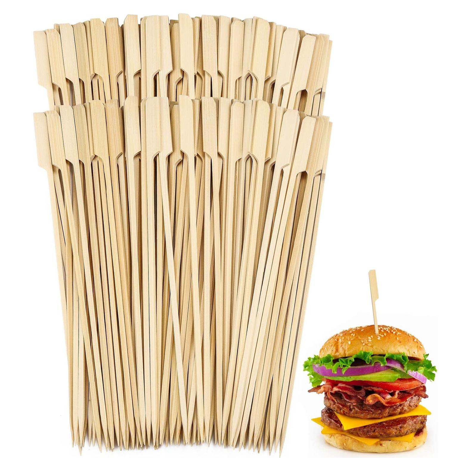 200 Palillos de Madera de Bambú 25.4 cm para Cócteles