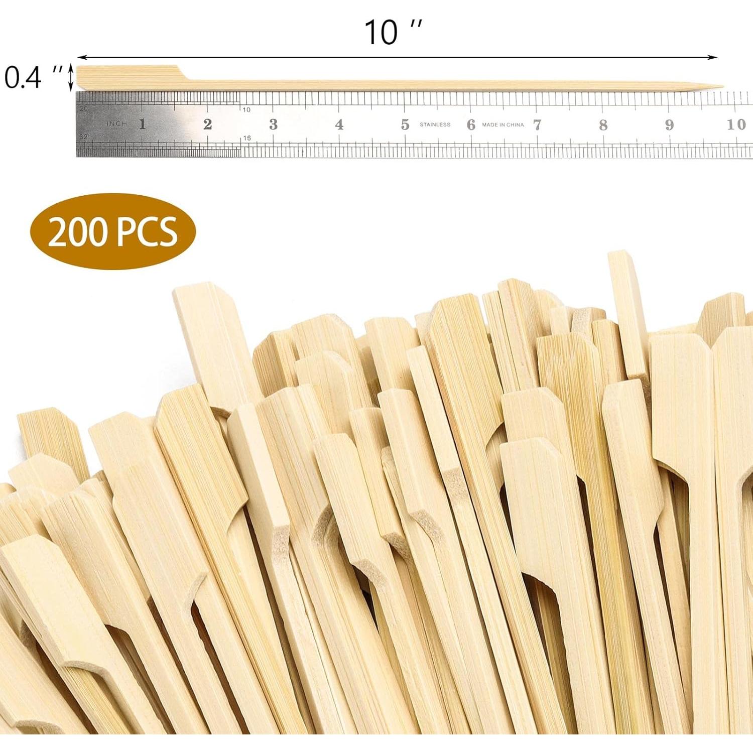 200 Palillos de Madera de Bambú 25.4 cm para Cócteles
