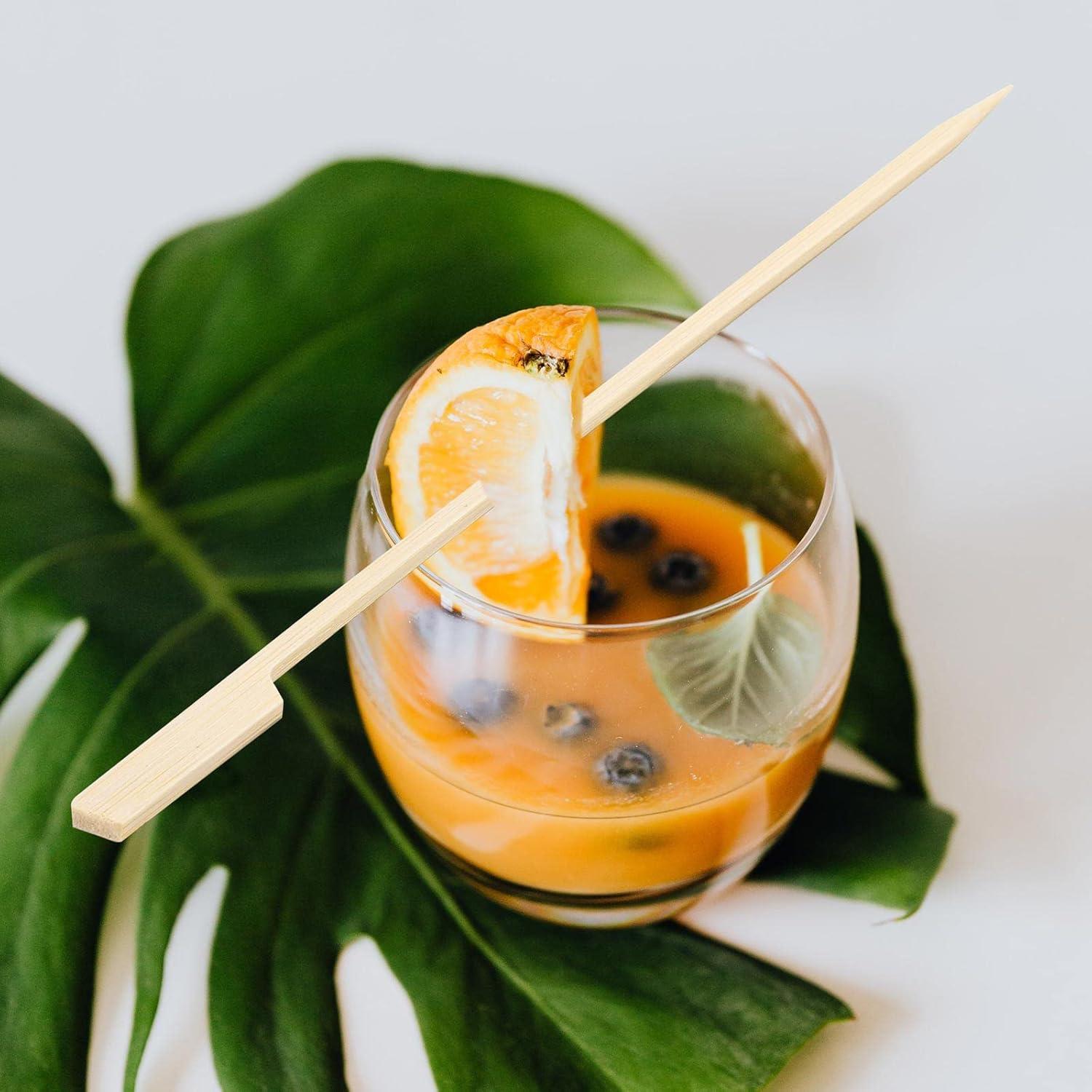 200 Palillos de Madera de Bambú 25.4 cm para Cócteles