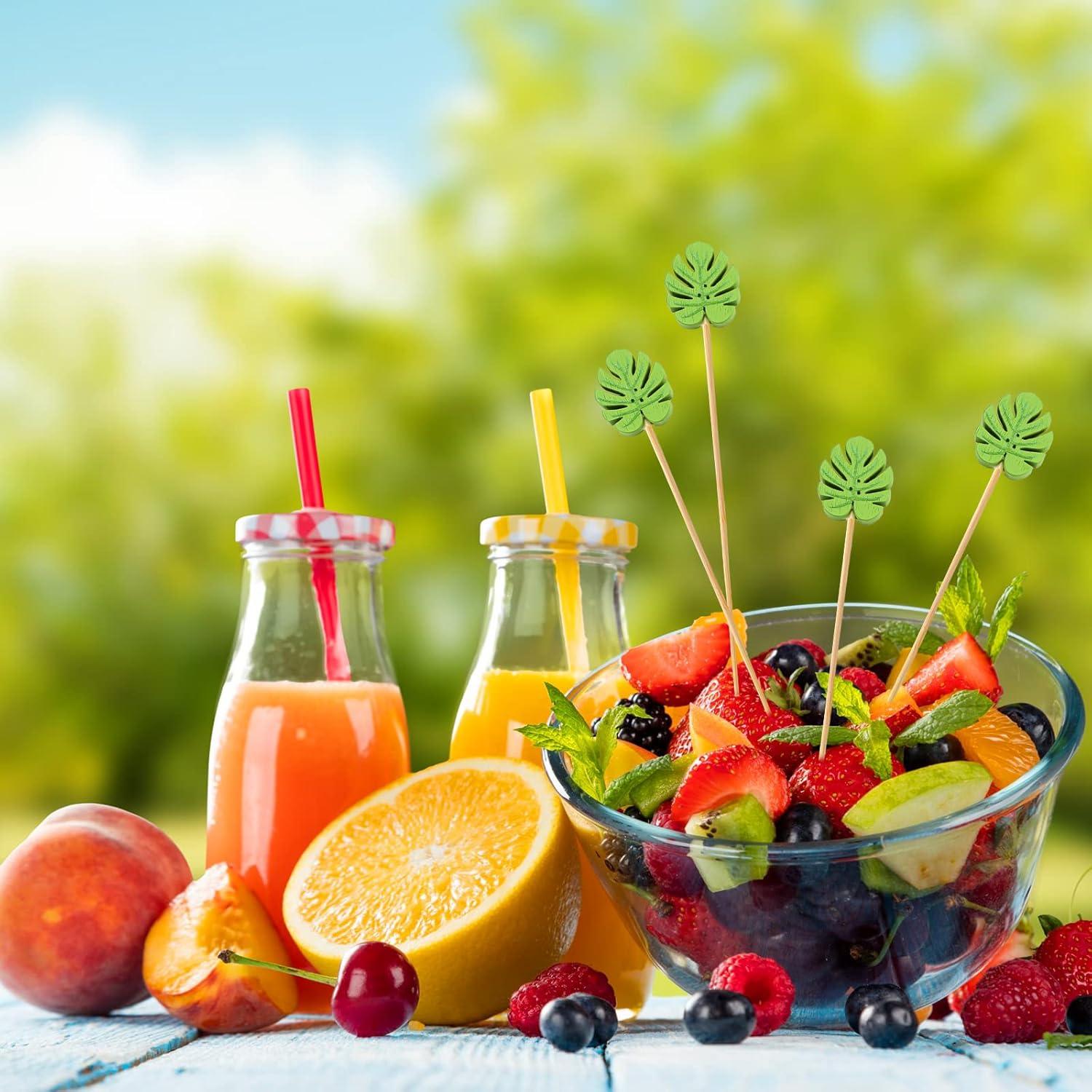 Palillos de Cóctel WILLBOND 200 Pcs Bambú Monstera Deliciosa