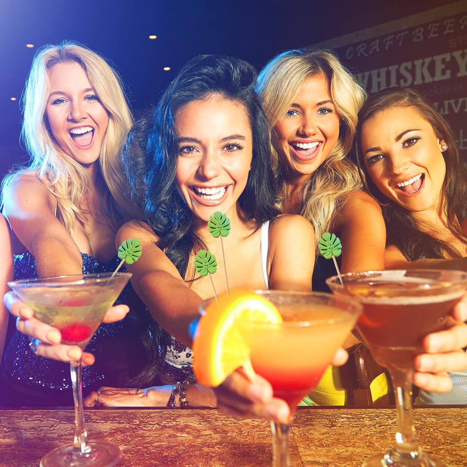 Palillos de Cóctel WILLBOND 200 Pcs Bambú Monstera Deliciosa