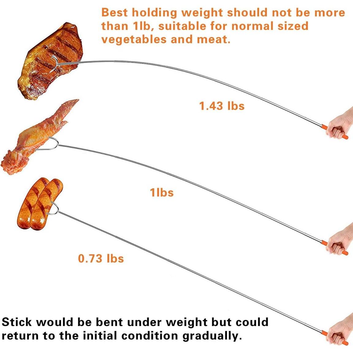 Palitos para Asar Malvaviscos Briout 10 Piezas 114.3 cm Acero Inoxidable