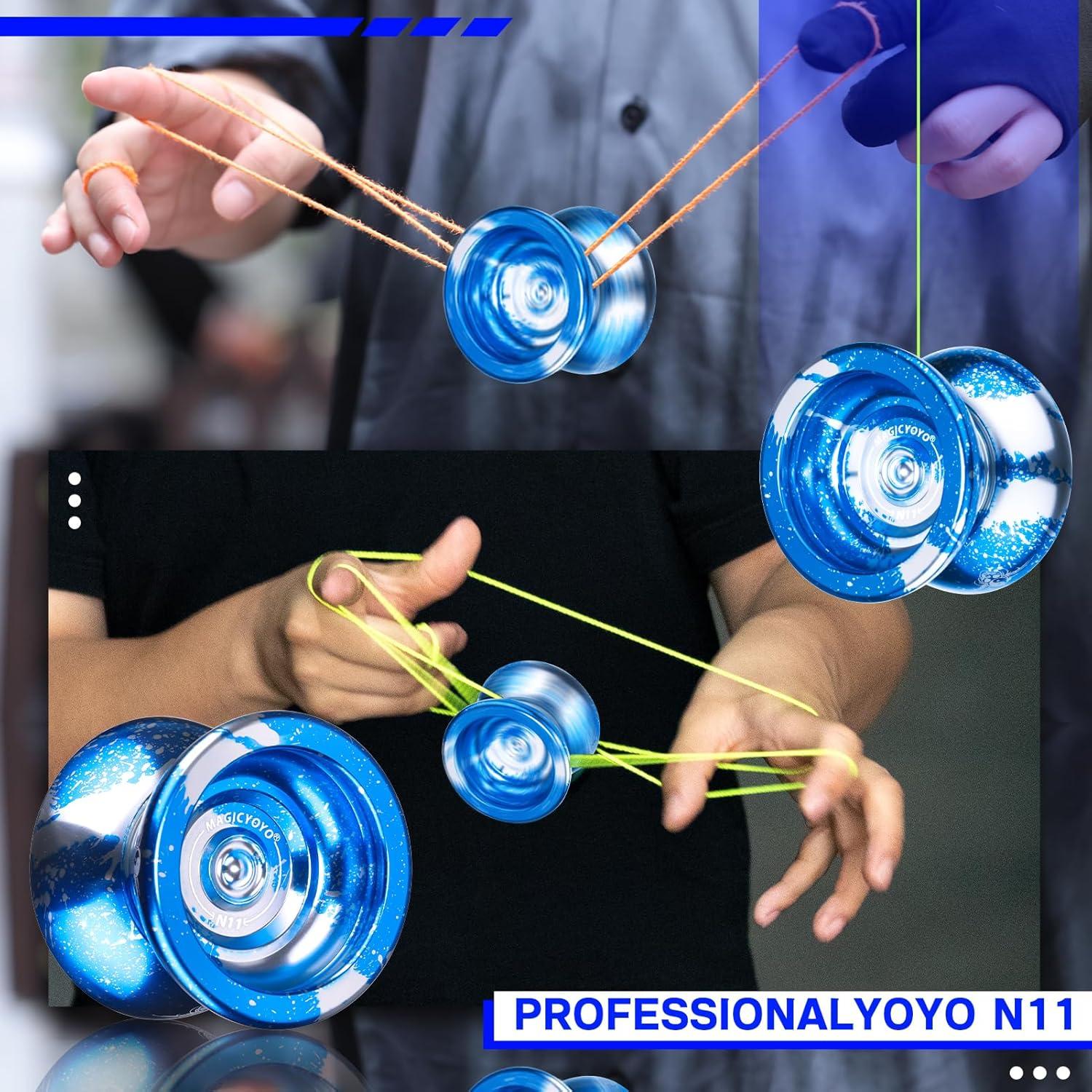 Yoyo MAGICYOYO N11 Profesional No Responsivo Azul Plata