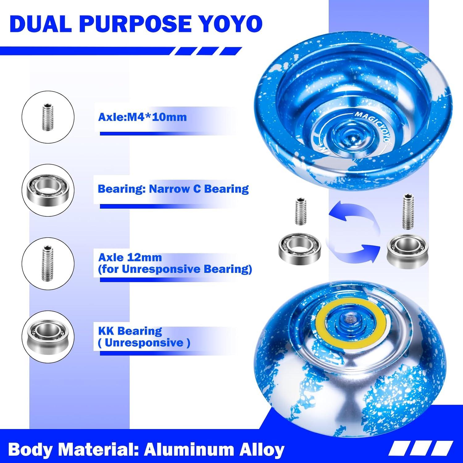 Yoyo MAGICYOYO N11 Profesional No Responsivo Azul Plata