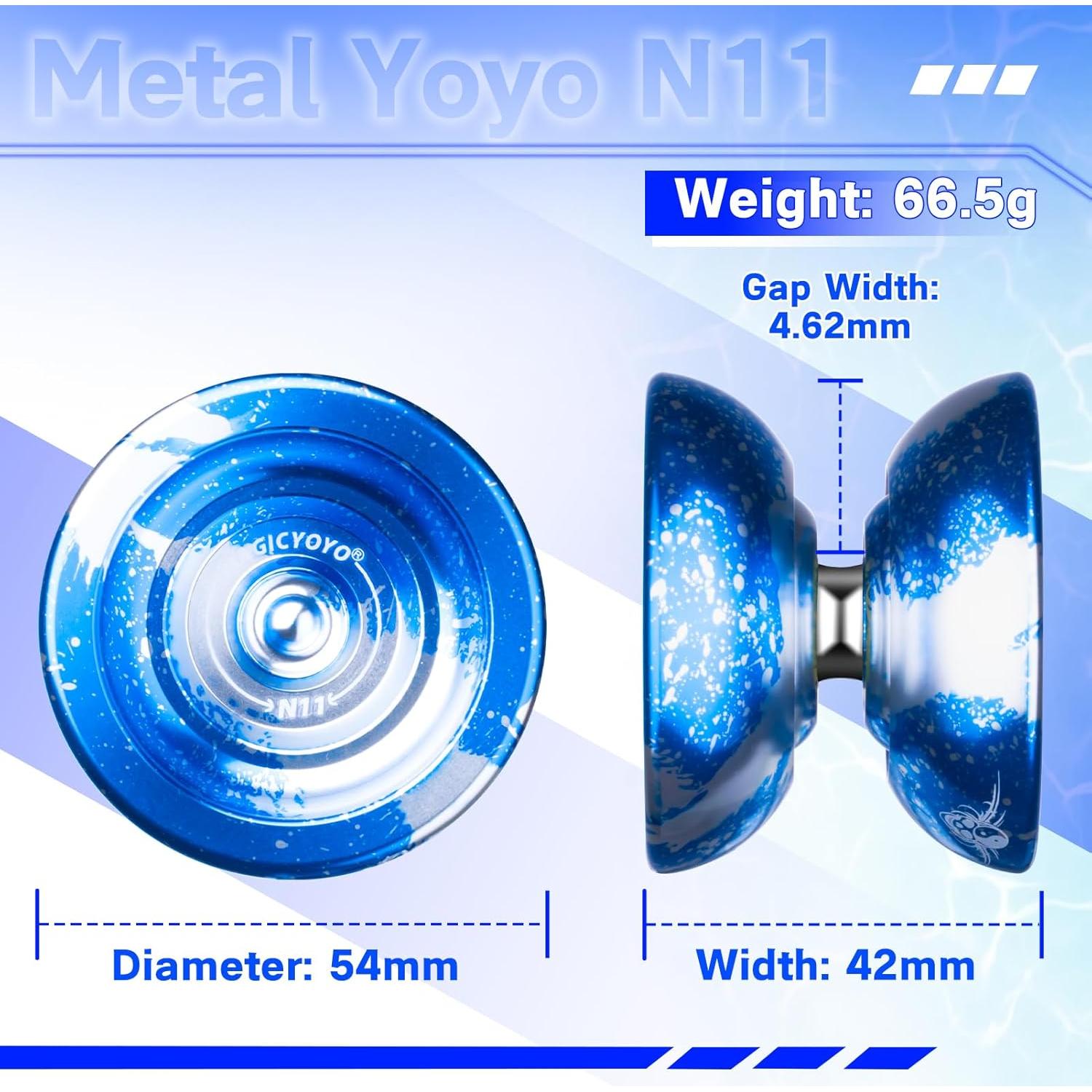 Yoyo MAGICYOYO N11 Profesional No Responsivo Azul Plata