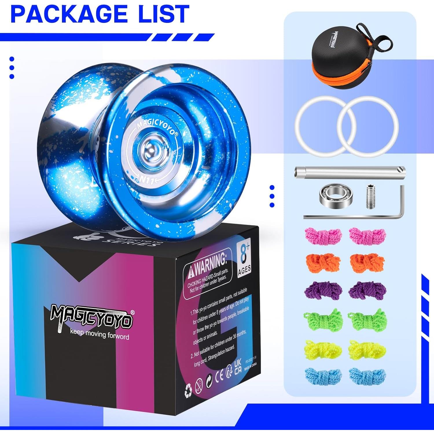 Yoyo MAGICYOYO N11 Profesional No Responsivo Azul Plata