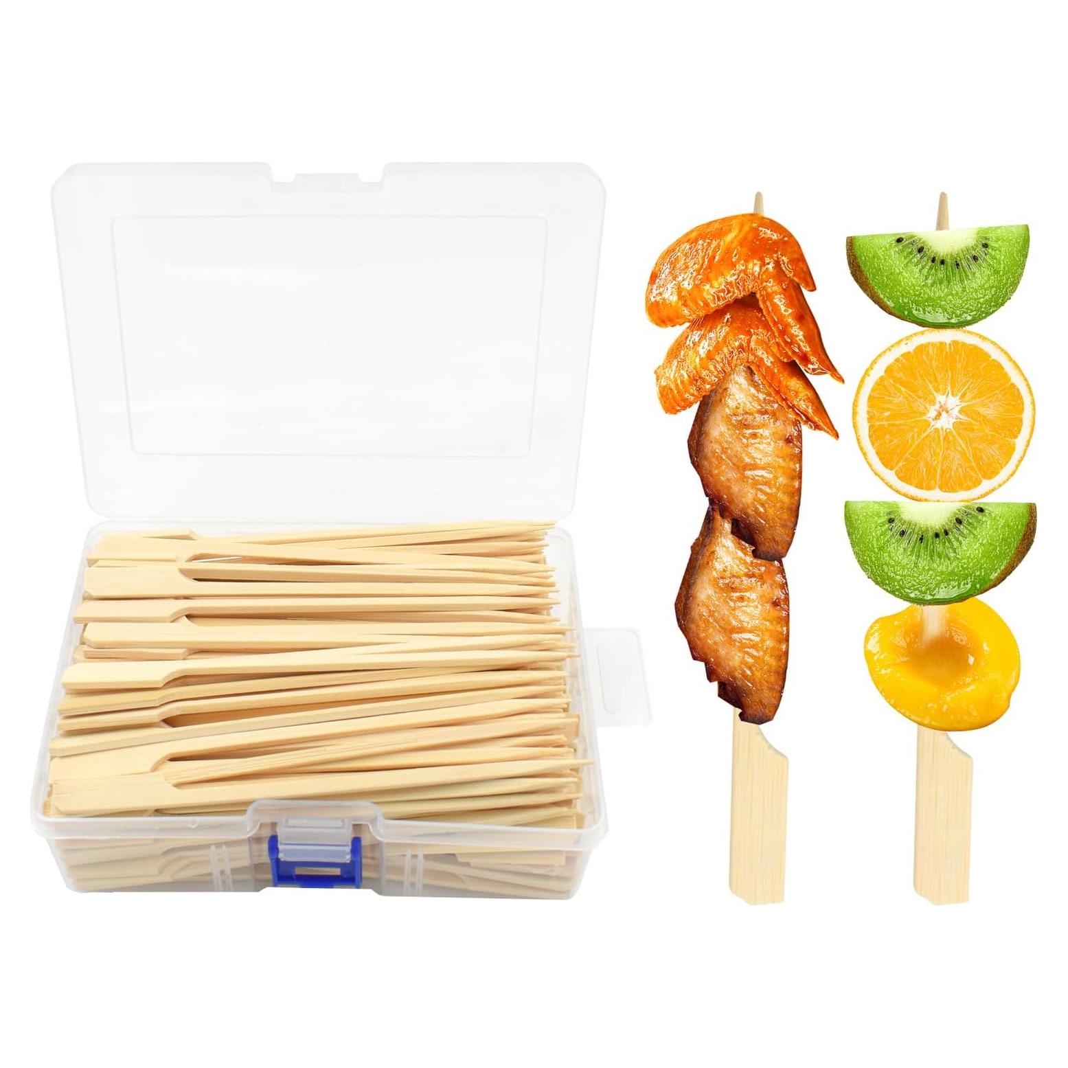 200 Palitos de Madera de Bambú 15 cm para Aperitivos y Cócteles