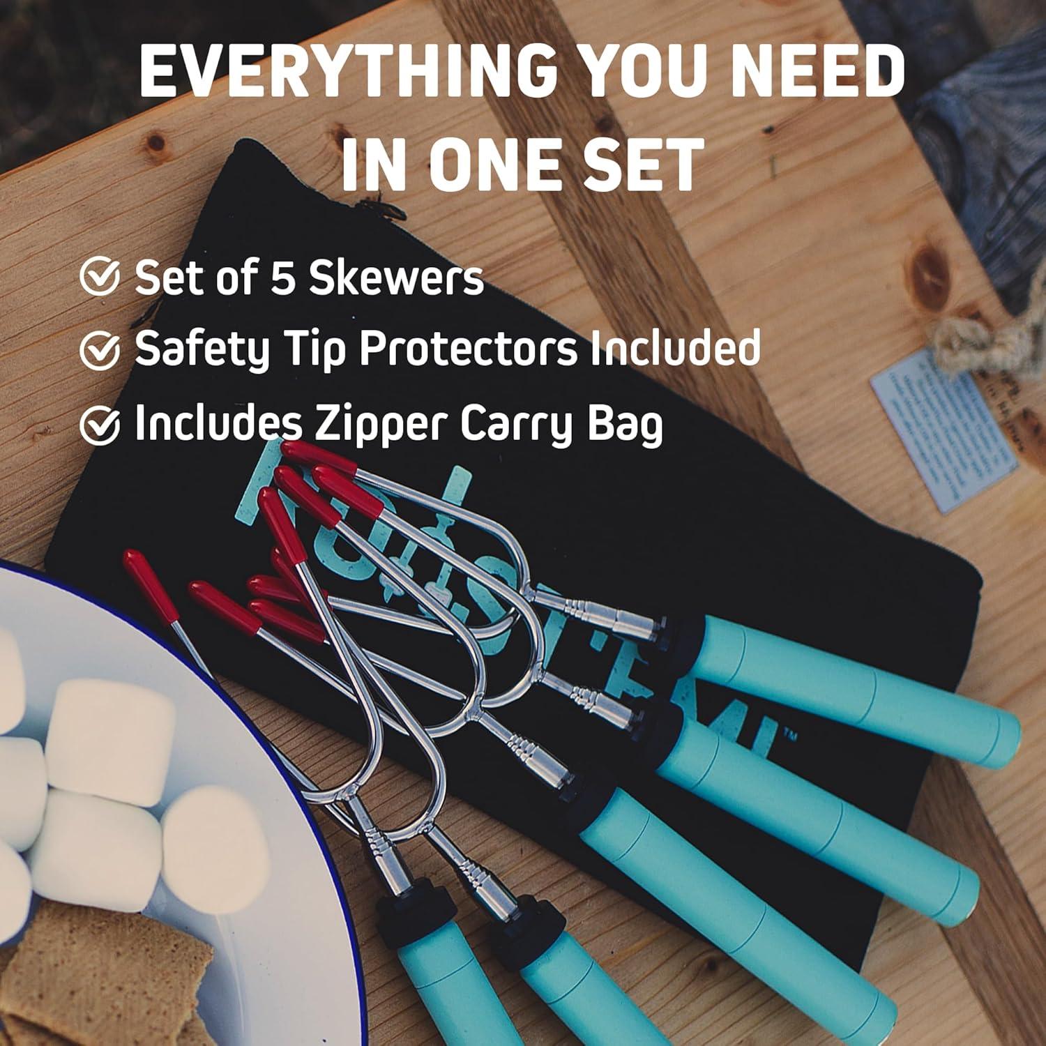 Palitos de Asar Malvaviscos Jolly Green 5 Piezas Telescópicos