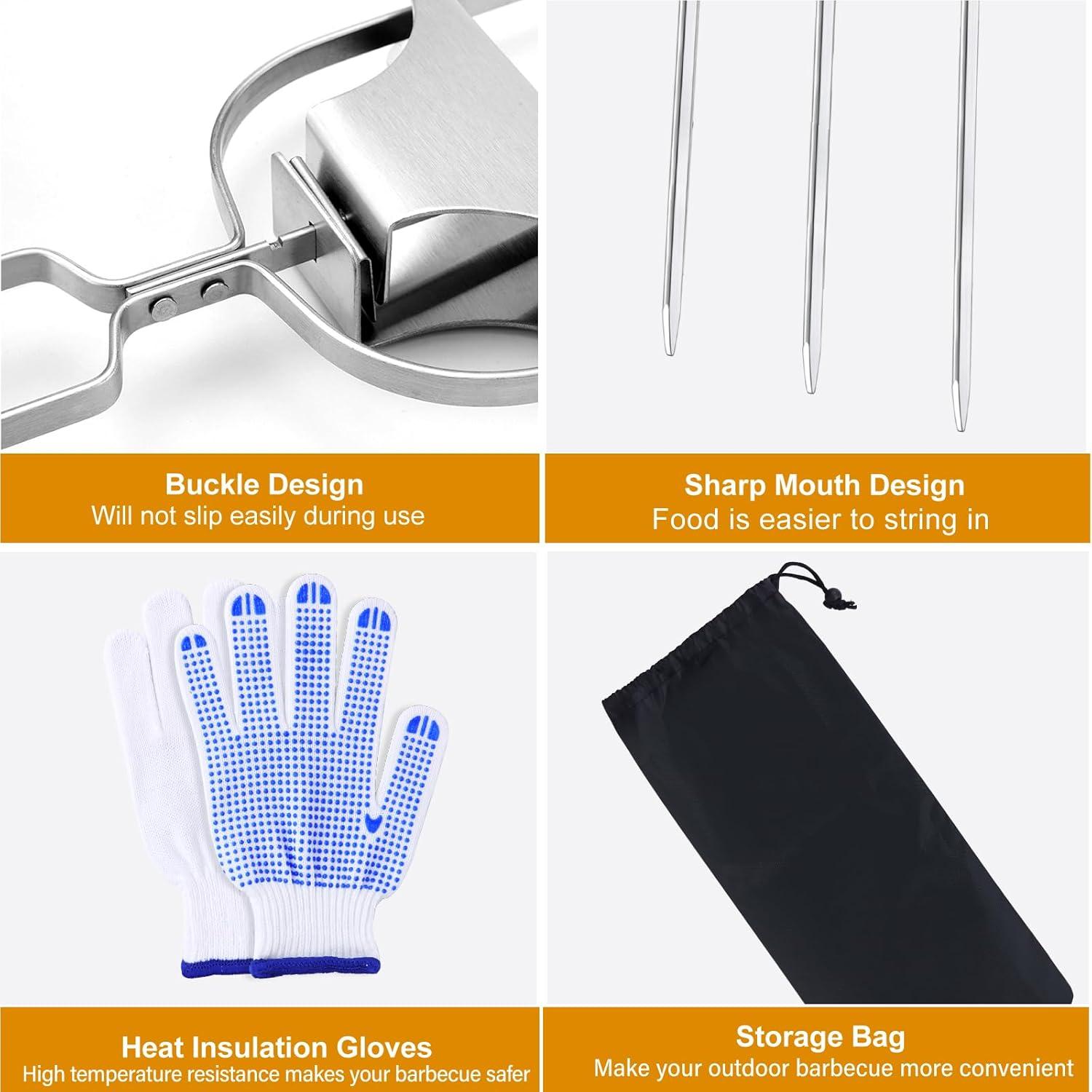 Set 3 Palitos de Brocheta Metal Dualshine 35.56 cm BBQ