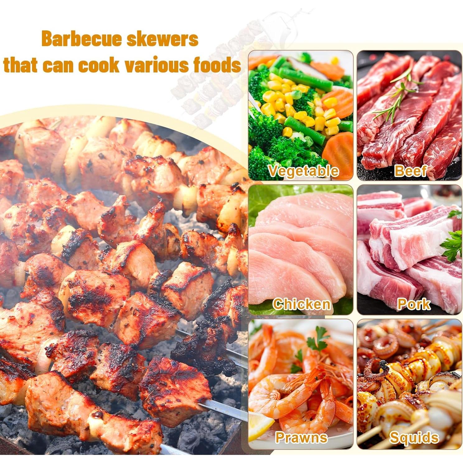 Set 3 Palitos de Brocheta Metal Dualshine 35.56 cm BBQ