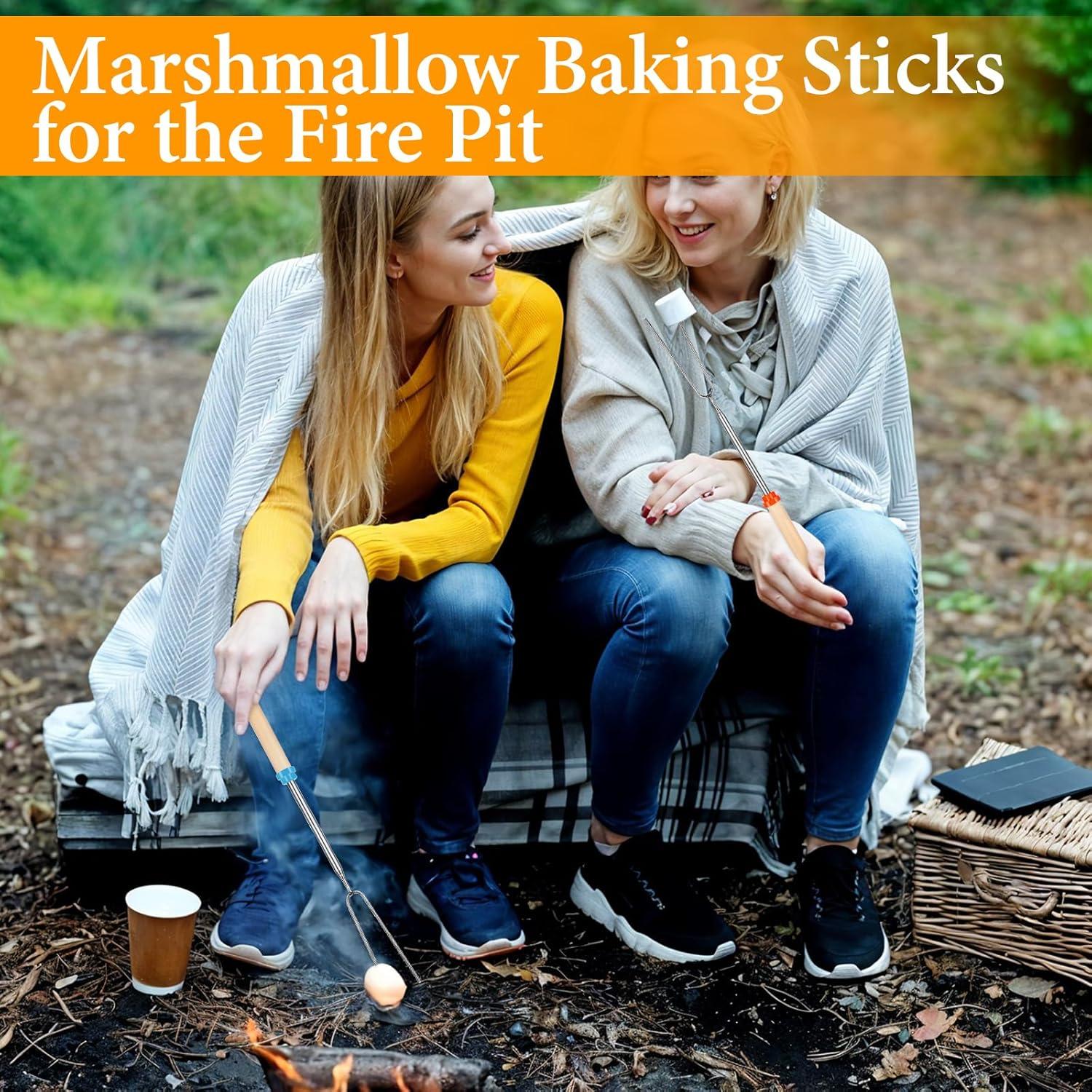 24 Palos para Asar Malvaviscos SynHHergyx 31-81 cm Extensibles