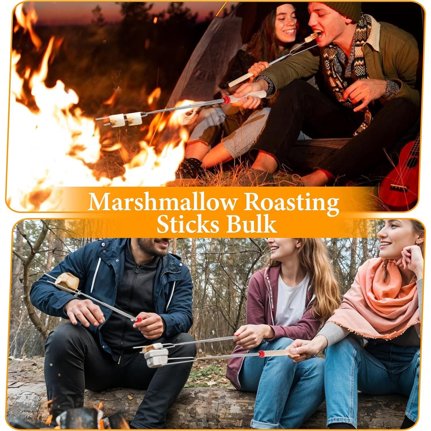 24 Palos para Asar Malvaviscos SynHHergyx 31-81 cm Extensibles