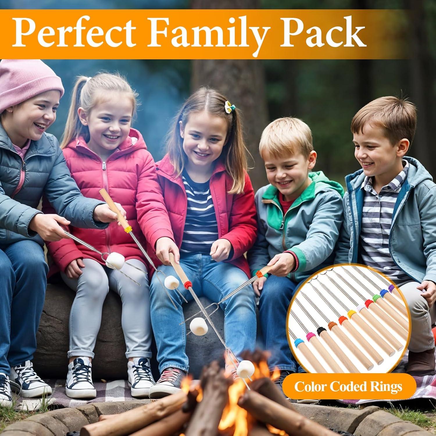 24 Palos para Asar Malvaviscos SynHHergyx 31-81 cm Extensibles