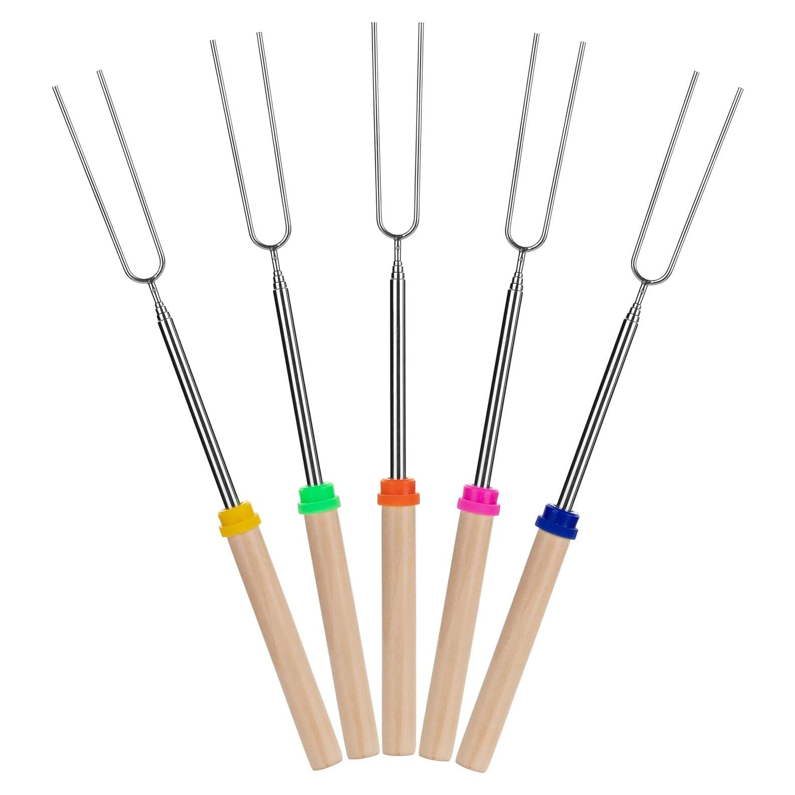 Palos de Asar Extensibles UNCO de Acero Inoxidable - 5 Pzas, 81 cm