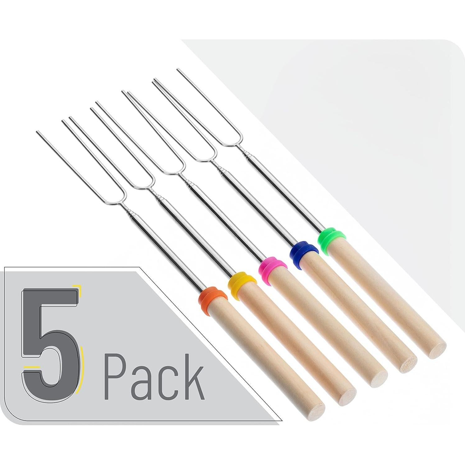 Palos de Asar Extensibles UNCO de Acero Inoxidable - 5 Pzas, 81 cm