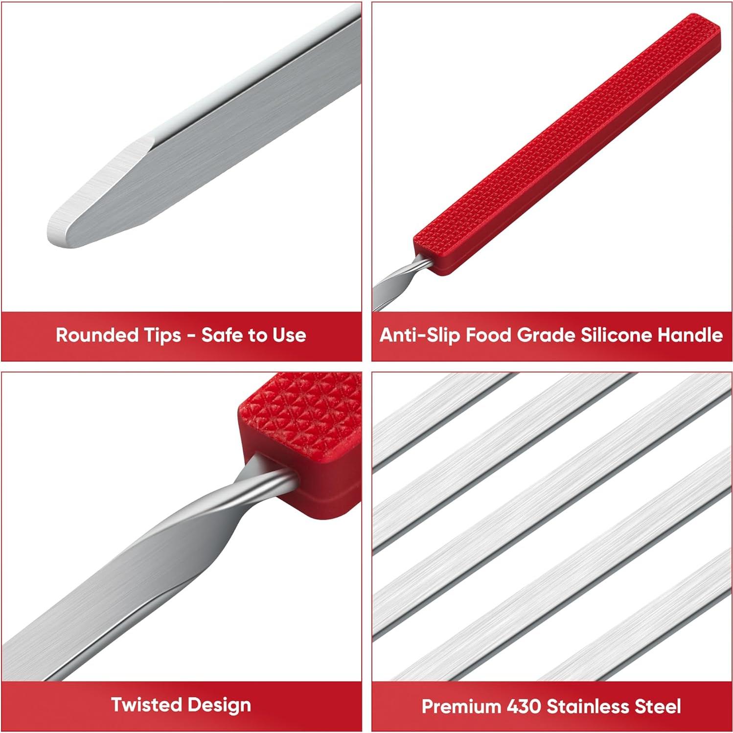 Pinchos para Parrilla DAILY KISN 10 Piezas Acero Inoxidable 40.5 cm