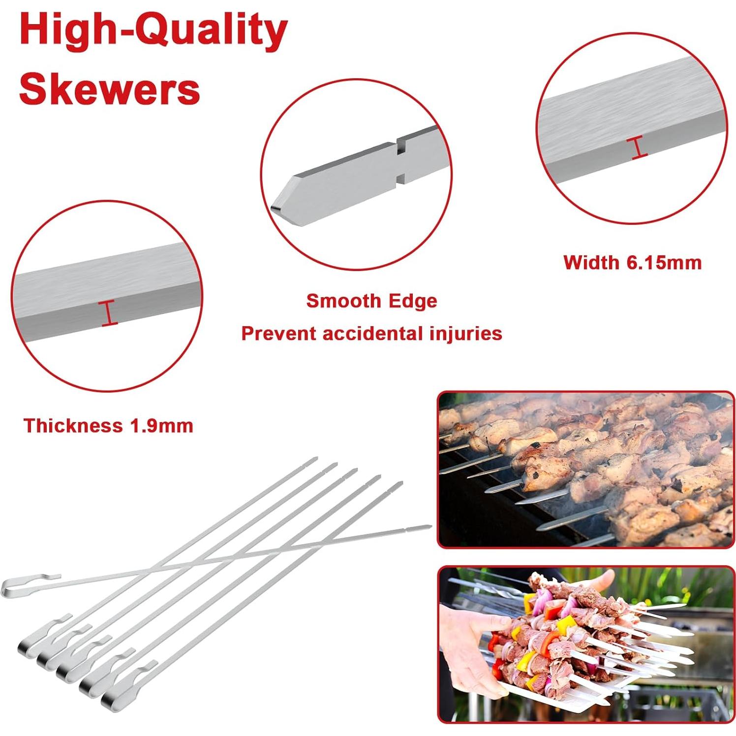 Pinchos de Barbacoa Delsbbq 44.9 cm Acero Inoxidable Reutilizables