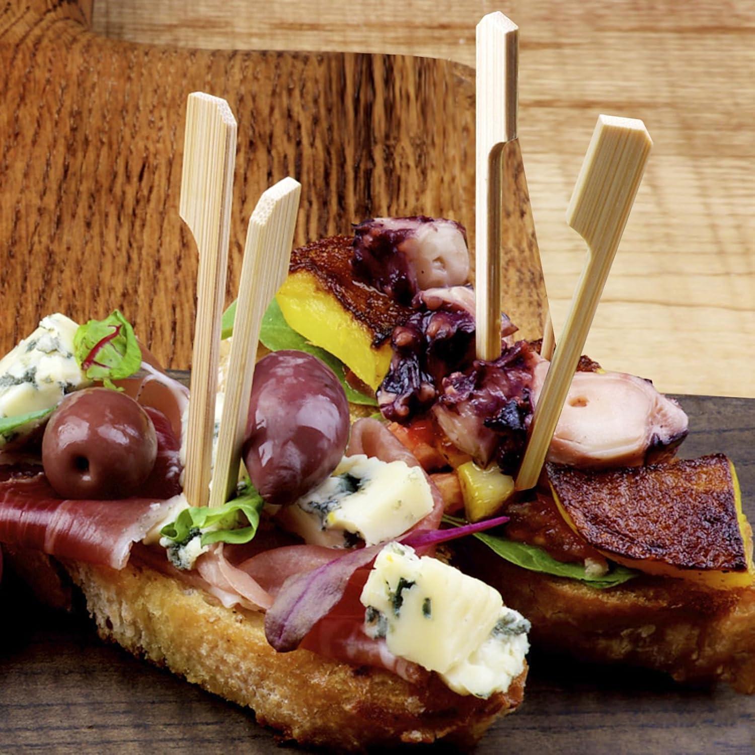 Picks de Palas de Bambú Blue Top 200 Pcs 11.9 cm para Aperitivos