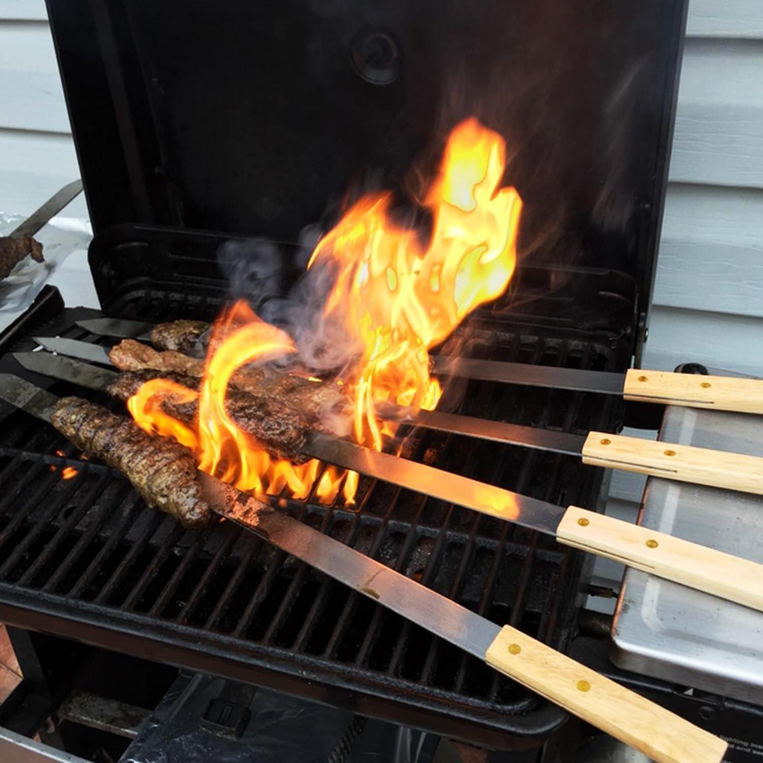 Pinchos de Kabob Goutime 60 cm Acero Inoxidable Set de 7