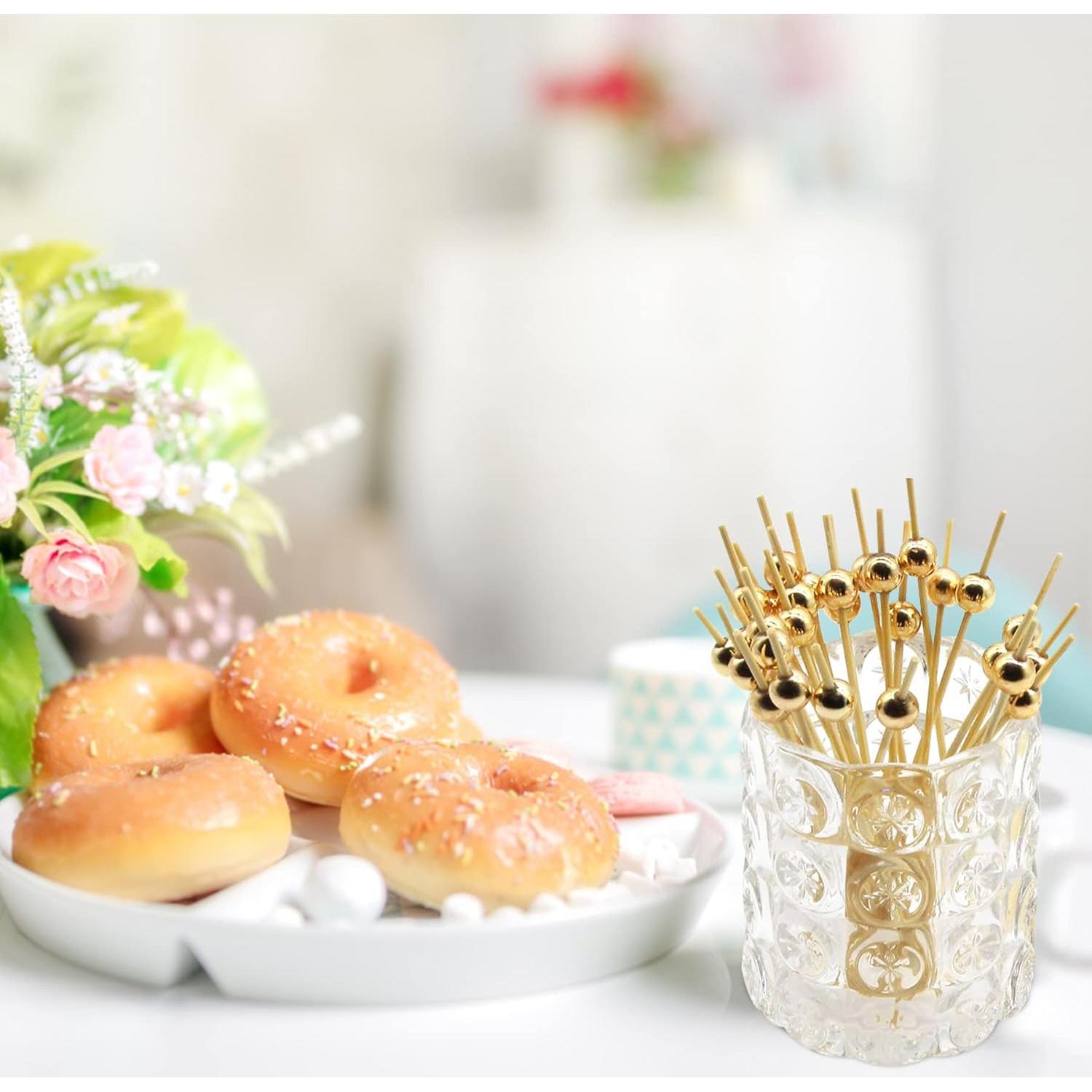 200 Palillos de Cóctel BEDEONE de Bambú 11.94 cm Dorado