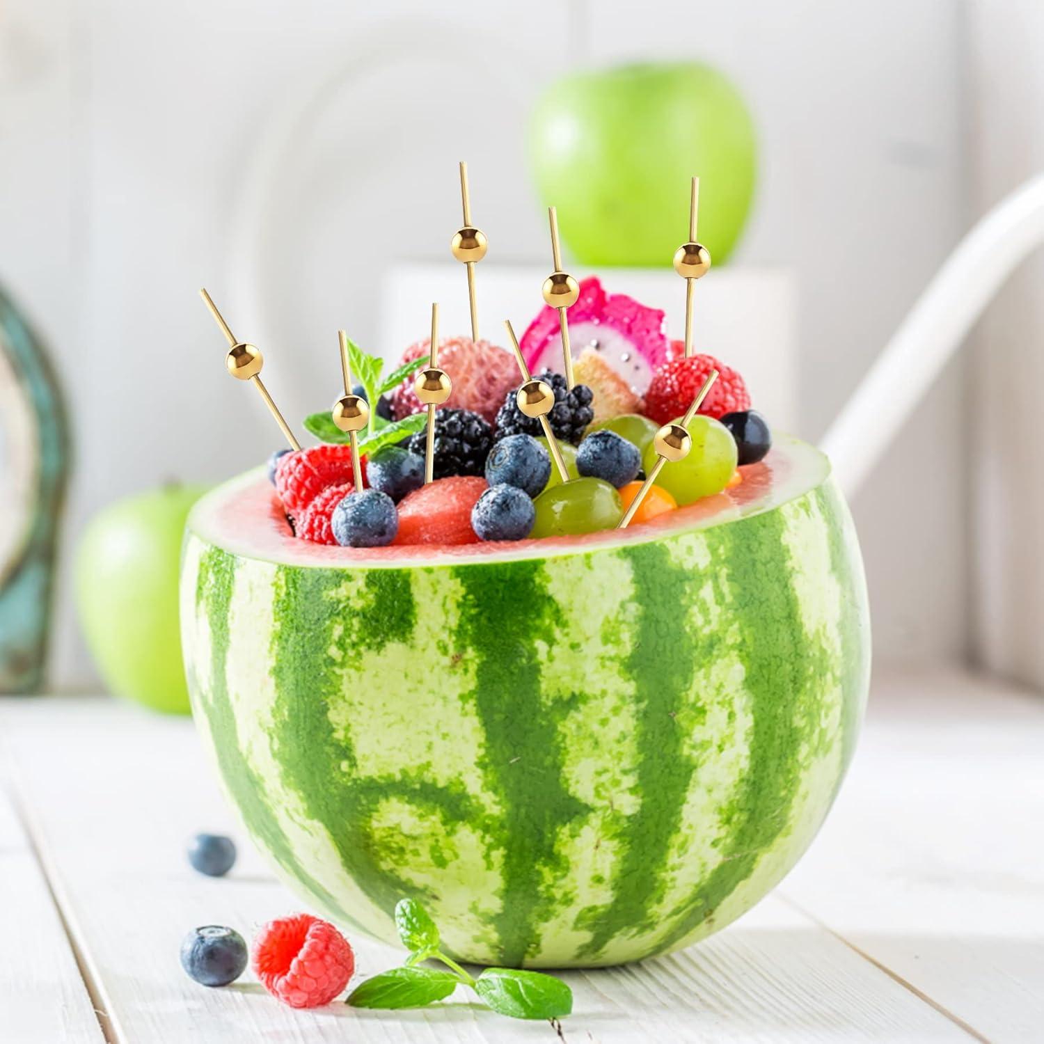 200 Palillos de Cóctel BEDEONE de Bambú 11.94 cm Dorado