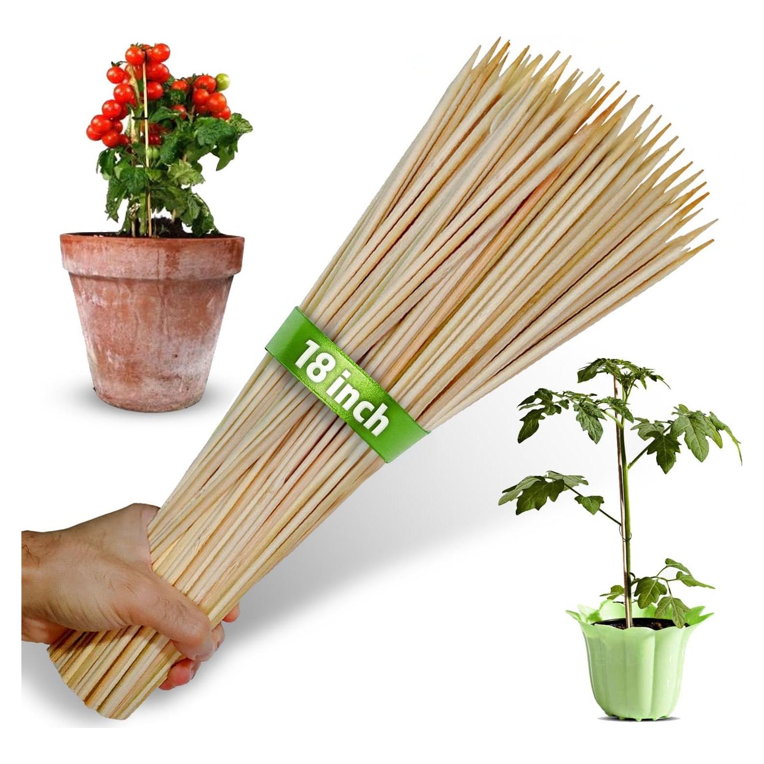 Estacas de Bambú para Jardín KESEM 100pcs 45.72cm Soporte Plantas