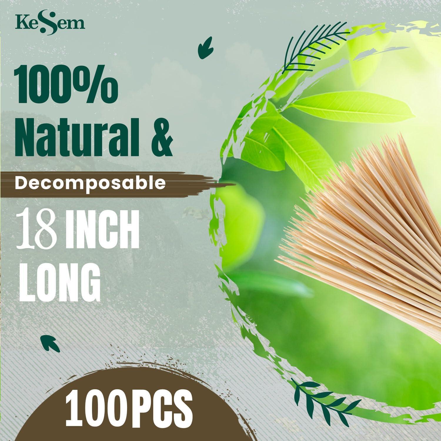 Estacas de Bambú para Jardín KESEM 100pcs 45.72cm Soporte Plantas