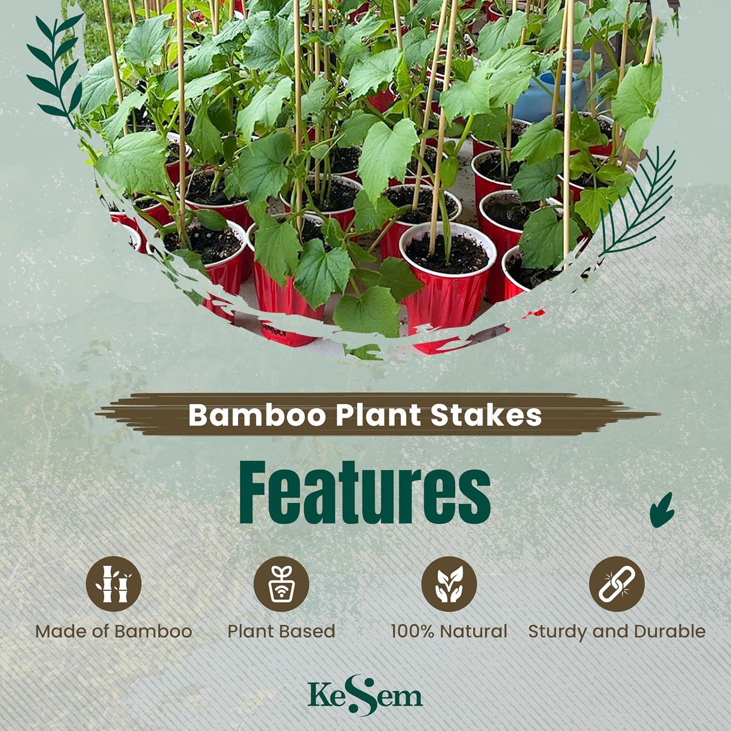 Estacas de Bambú para Jardín KESEM 100pcs 45.72cm Soporte Plantas