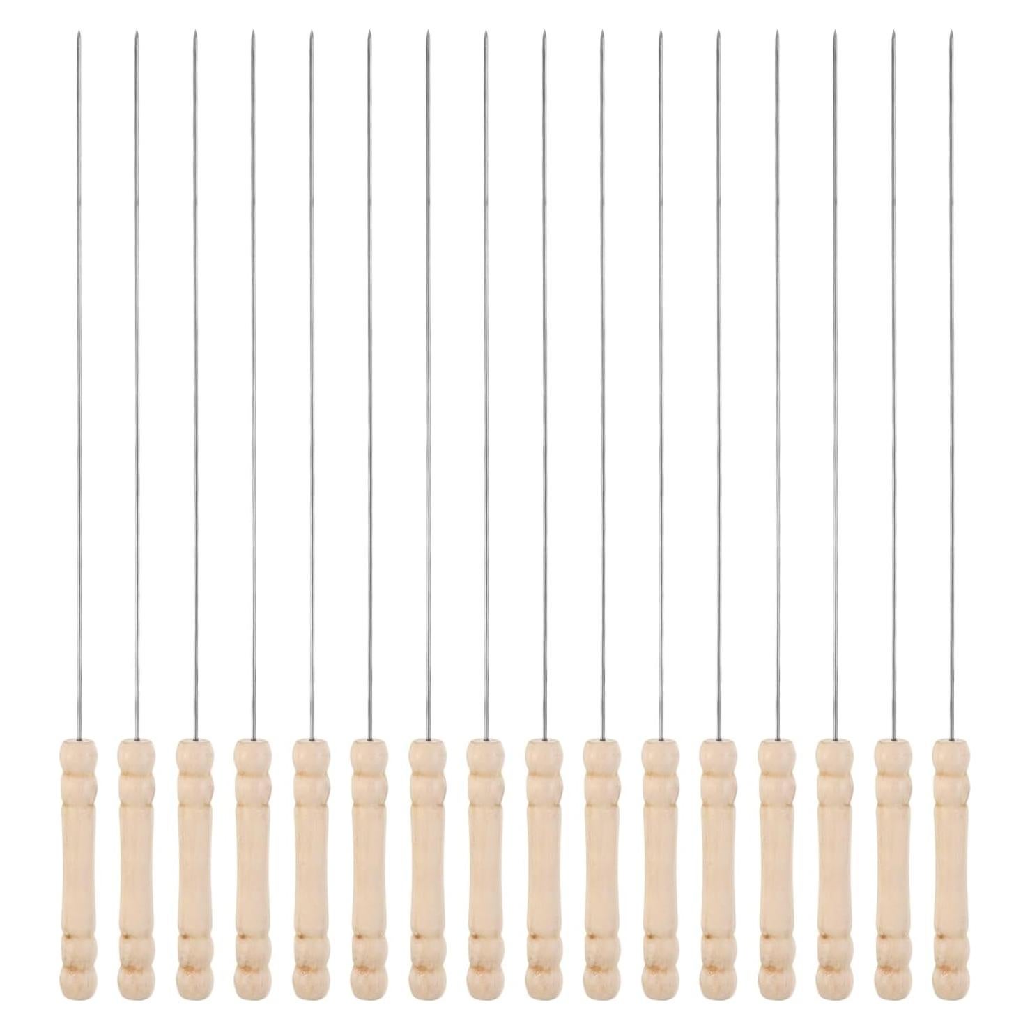Brochetas de Metal Reutilizables HARFINGTON 16pcs 34cm BBQ