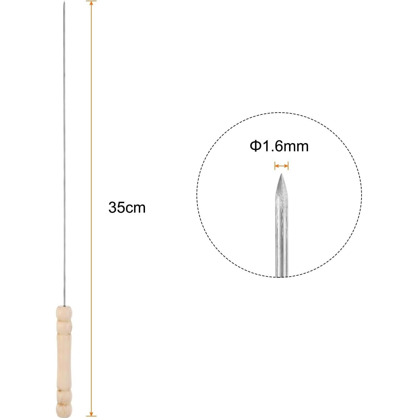 Brochetas de Metal Reutilizables HARFINGTON 16pcs 34cm BBQ