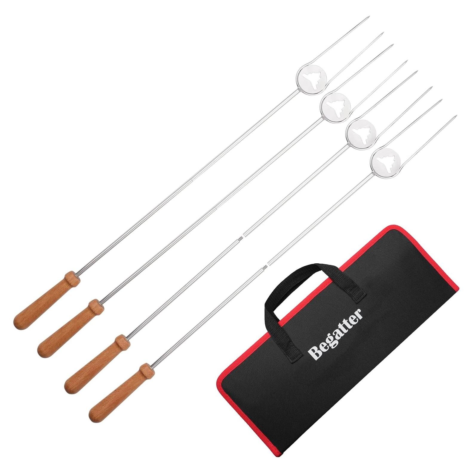 Palos para Asar Hot Dogs y Malvaviscos Begatter 81 cm - 4 Piezas