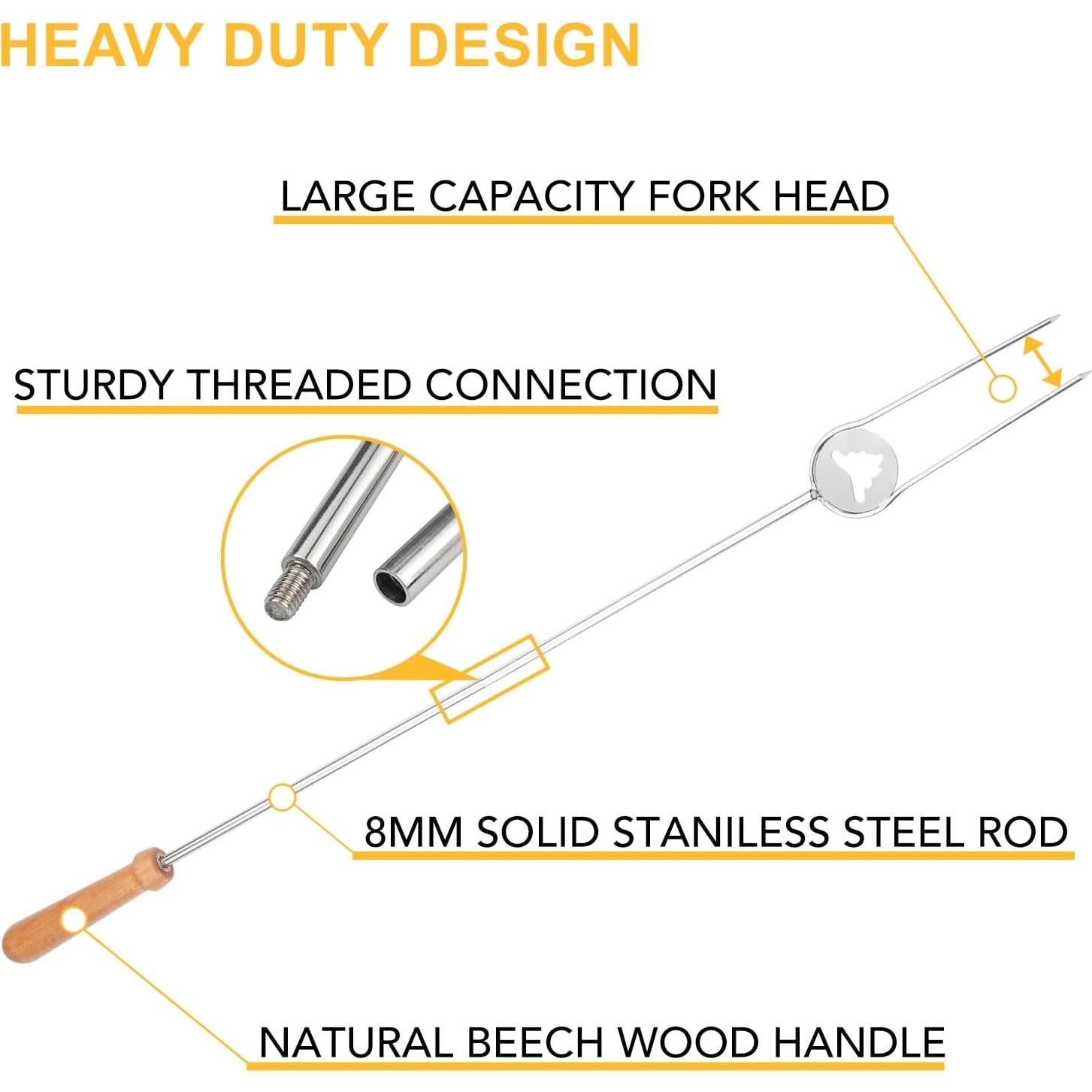 Palos para Asar Hot Dogs y Malvaviscos Begatter 81 cm - 4 Piezas