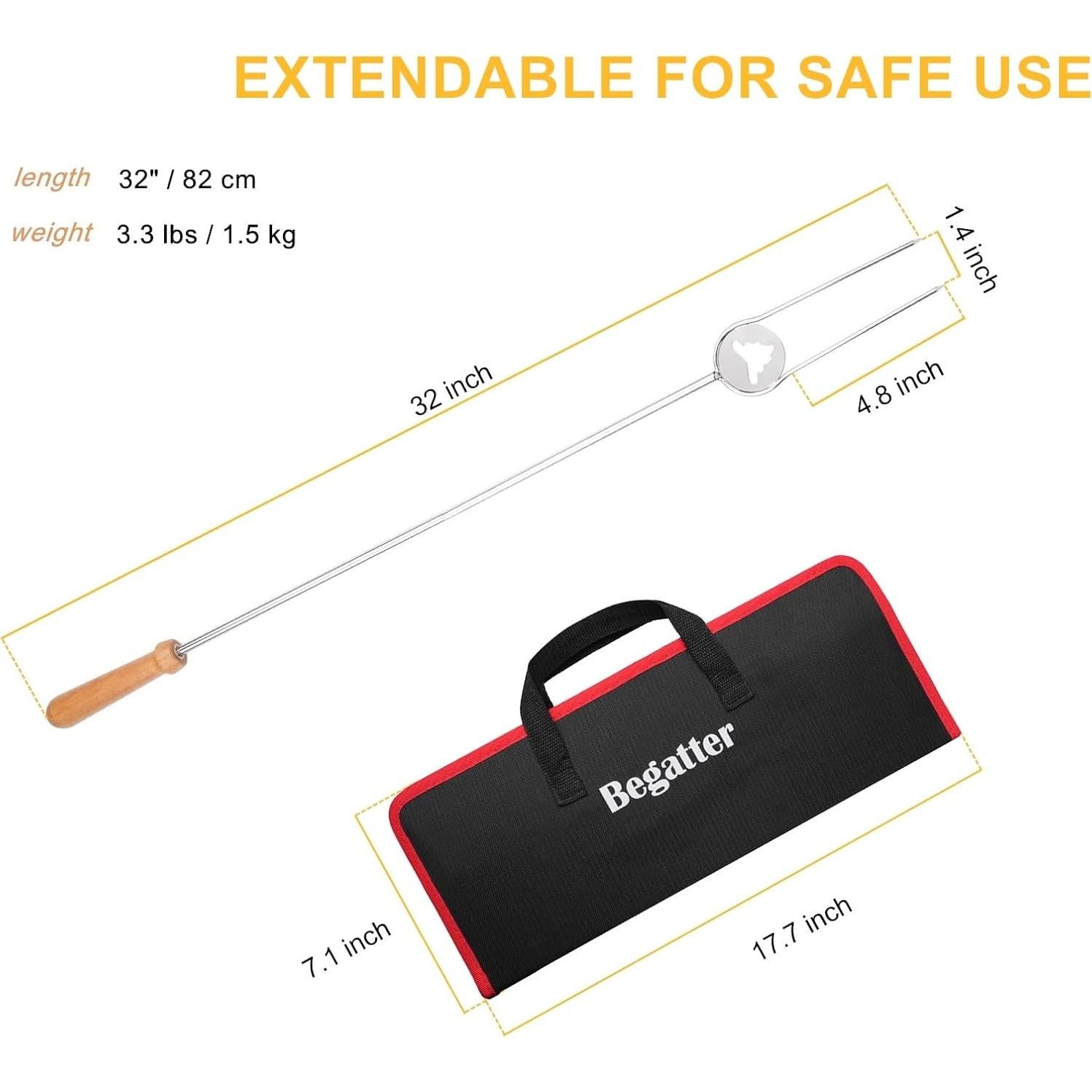 Palos para Asar Hot Dogs y Malvaviscos Begatter 81 cm - 4 Piezas