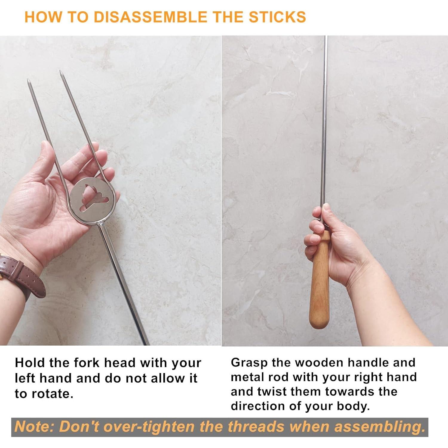 Palos para Asar Hot Dogs y Malvaviscos Begatter 81 cm - 4 Piezas