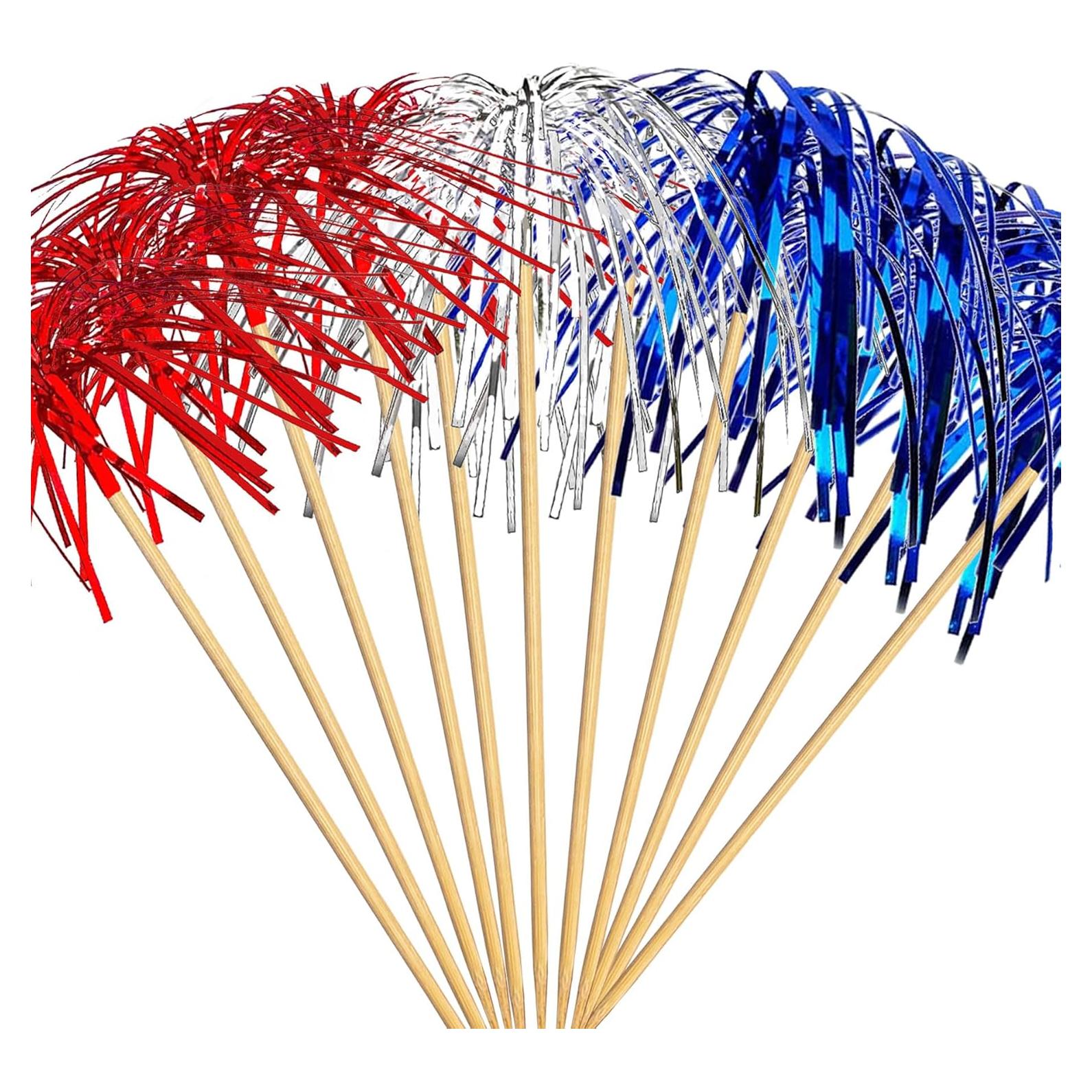 Palillos de cóctel Amovvita 100 piezas 22.86 cm colores patrióticos