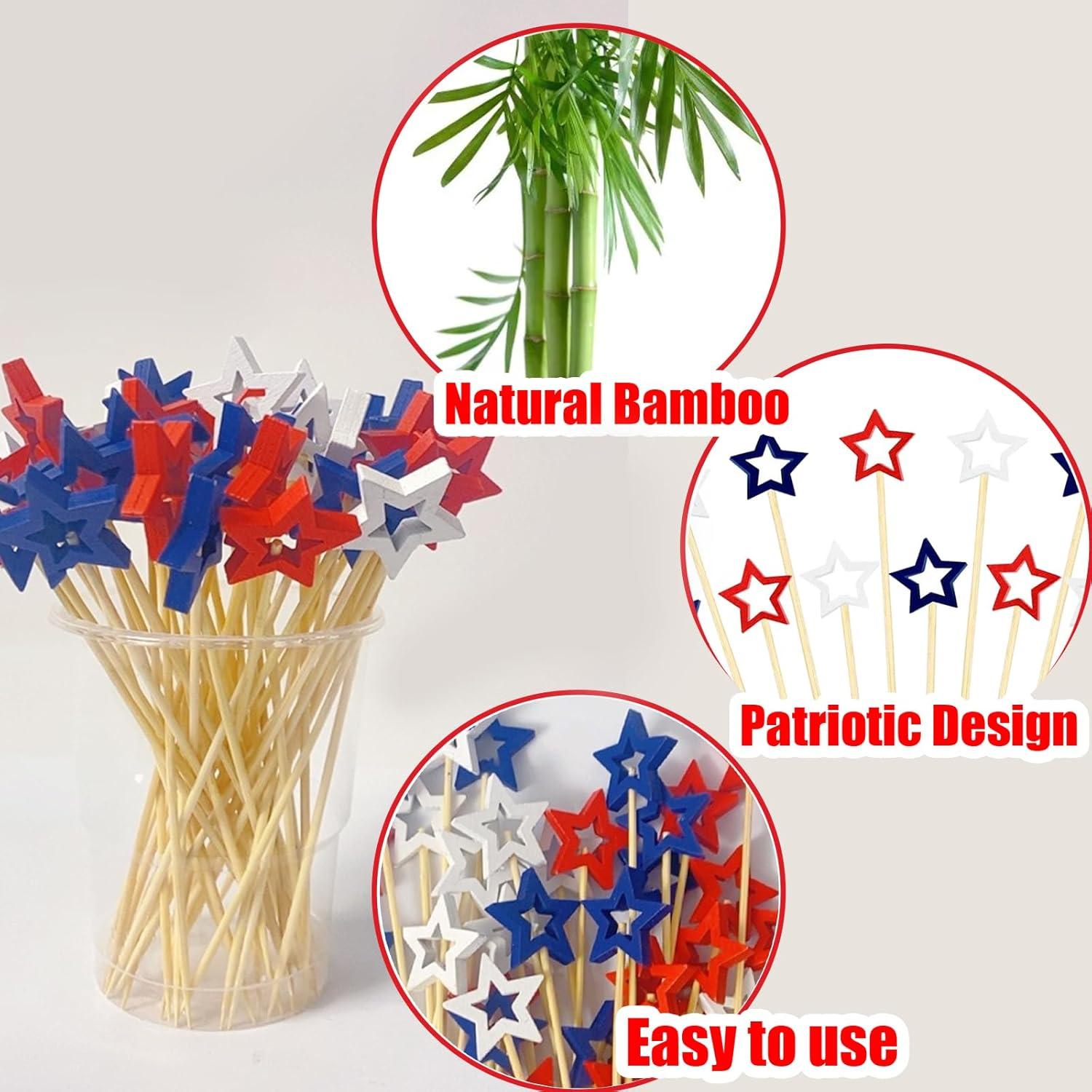 Paquete de 50 Palillos de Cóctel Patrióticos NUMONE 11.94 cm