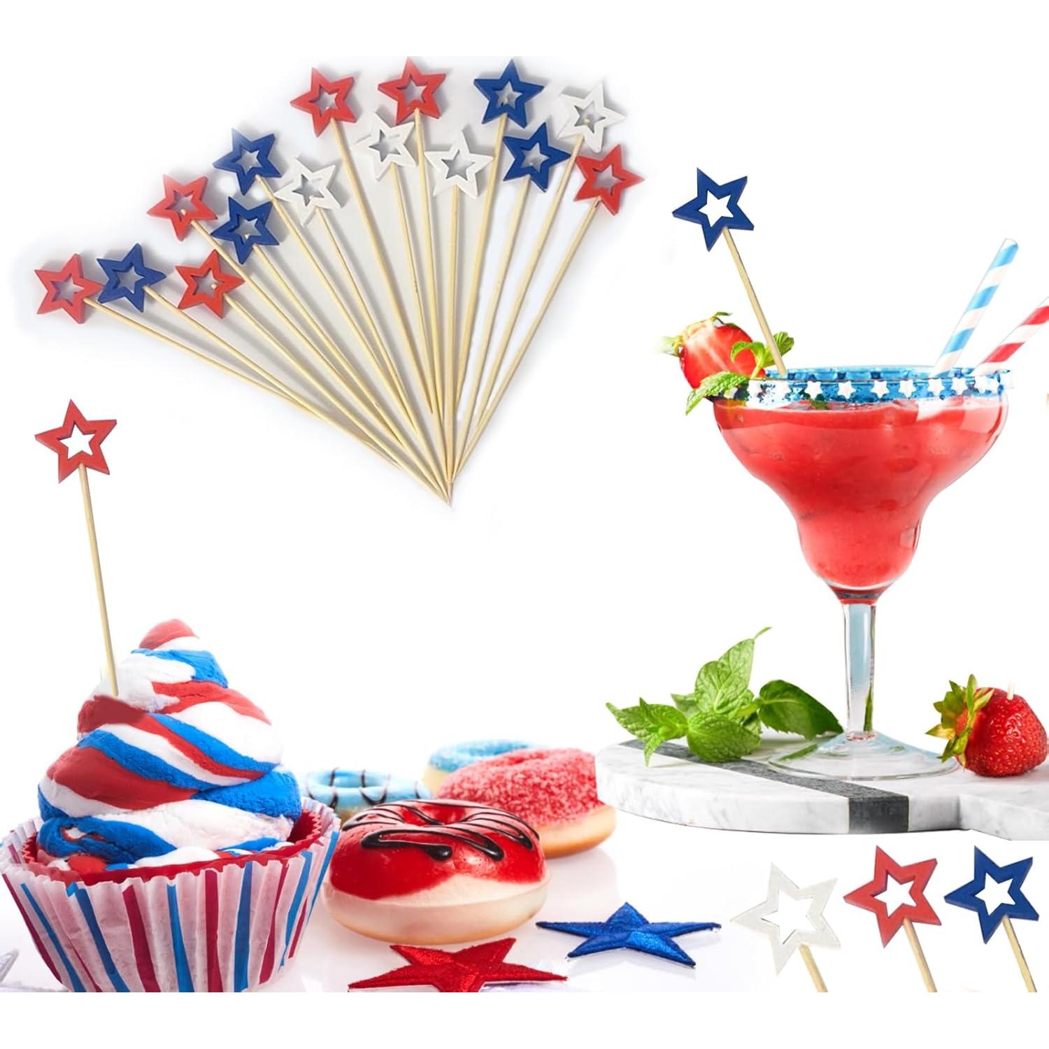Paquete de 50 Palillos de Cóctel Patrióticos NUMONE 11.94 cm